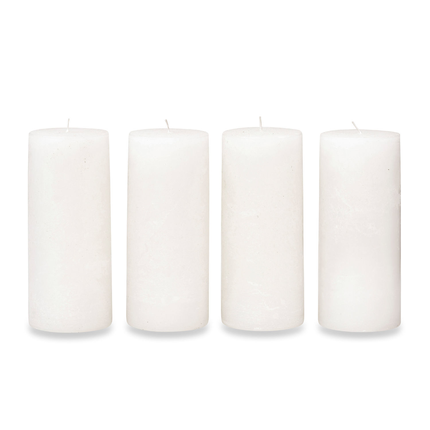 creme Set aus 4 cremefarbenen Kerzen aus Wachs, dekoratives Wohnaccessoire, zeitloses Design
