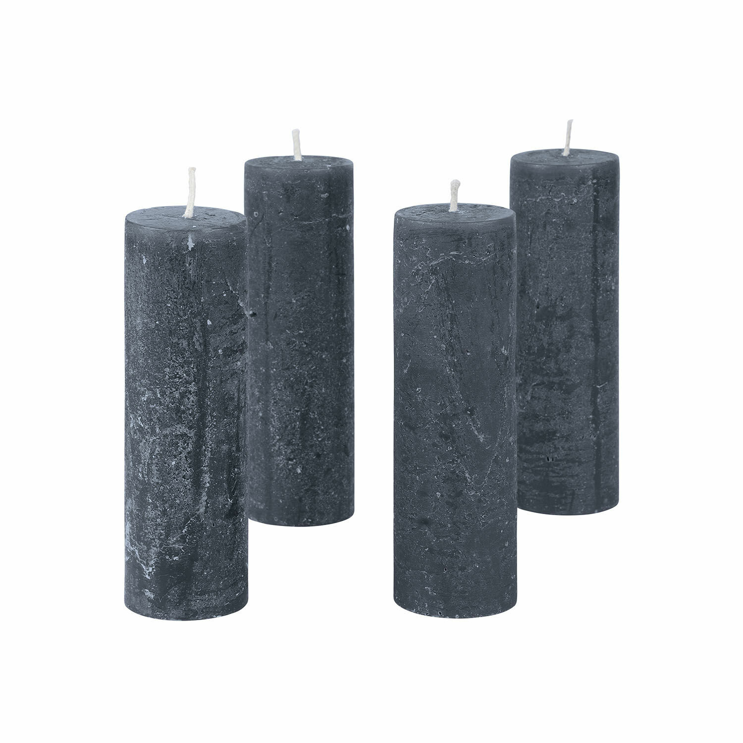 anthrazit 4er-Set Muriel-Kerzen aus Wachs in Anthrazit, dekorative Wohnaccessoires für eine gemütliche Atmosphäre