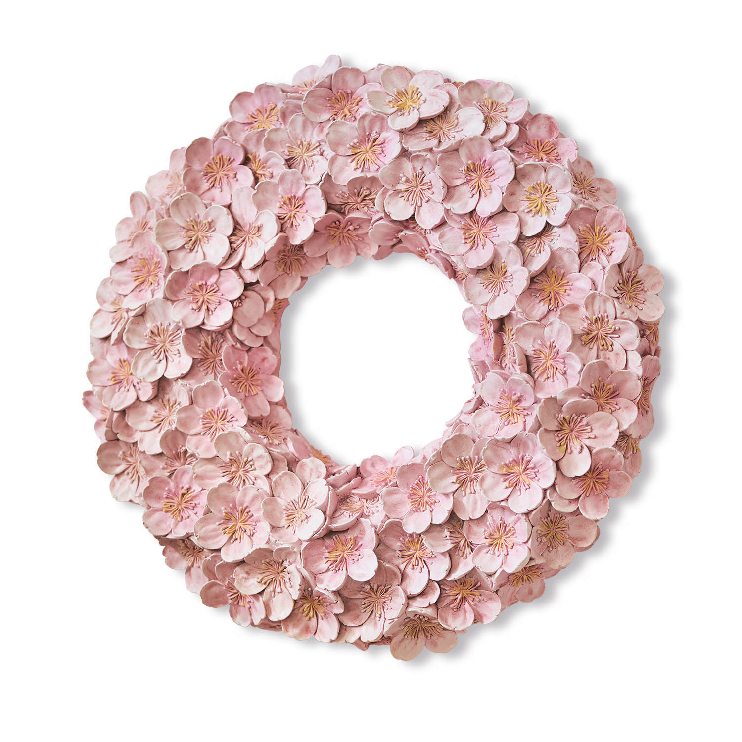 Kranz Garlan Dekorativer Kranz aus rosa Stoffblumen, ideal für eine frühlingshafte Wohnraumdekoration