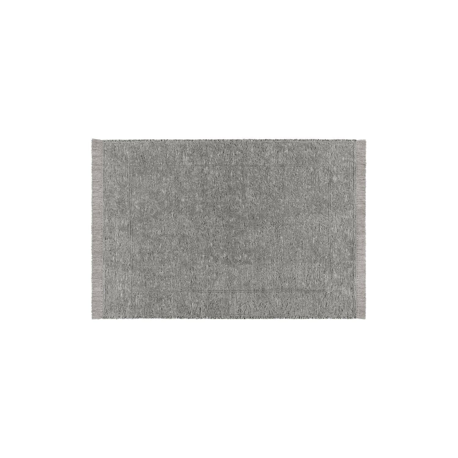 In- & Outdoor-Teppich Forvento Grauer Baumwollteppich mit Fransen, weich und langlebig, ideal für Wohnraumdekoration