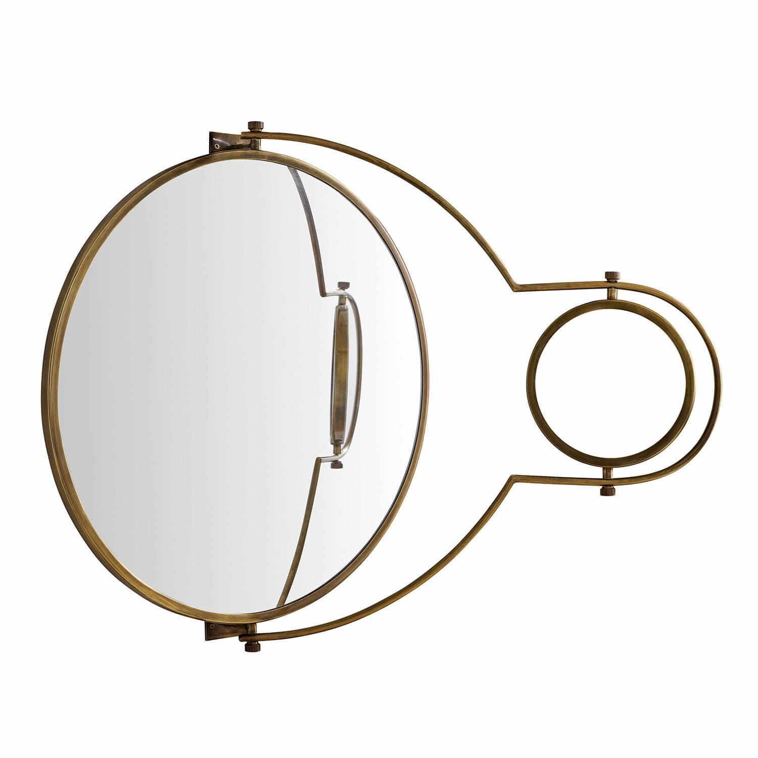Spiegel Dornleigh Rundes Wandspiegel aus Messing in Antikgold, modernes Design für elegante Wohnraumgestaltung