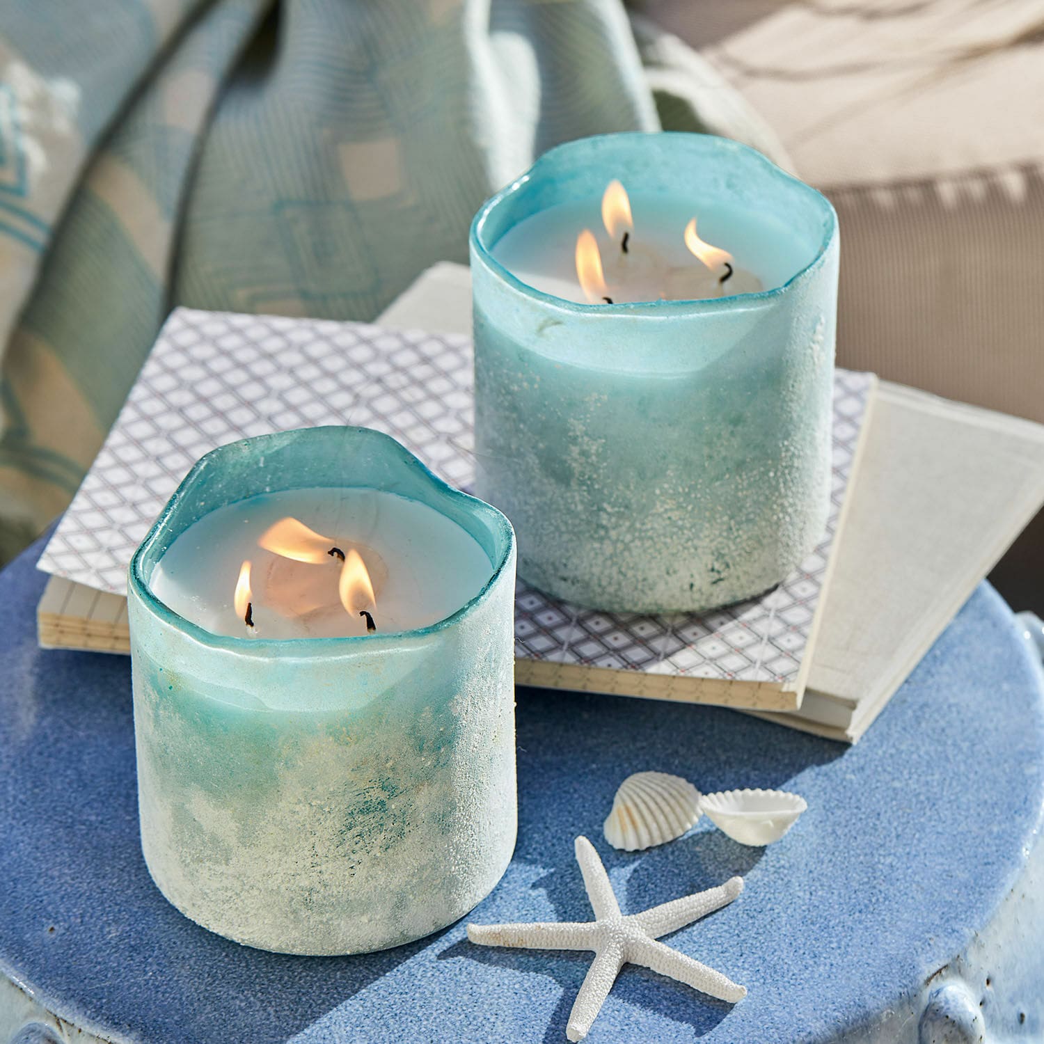 Windlicht mit Kerze 2er Set Caladia