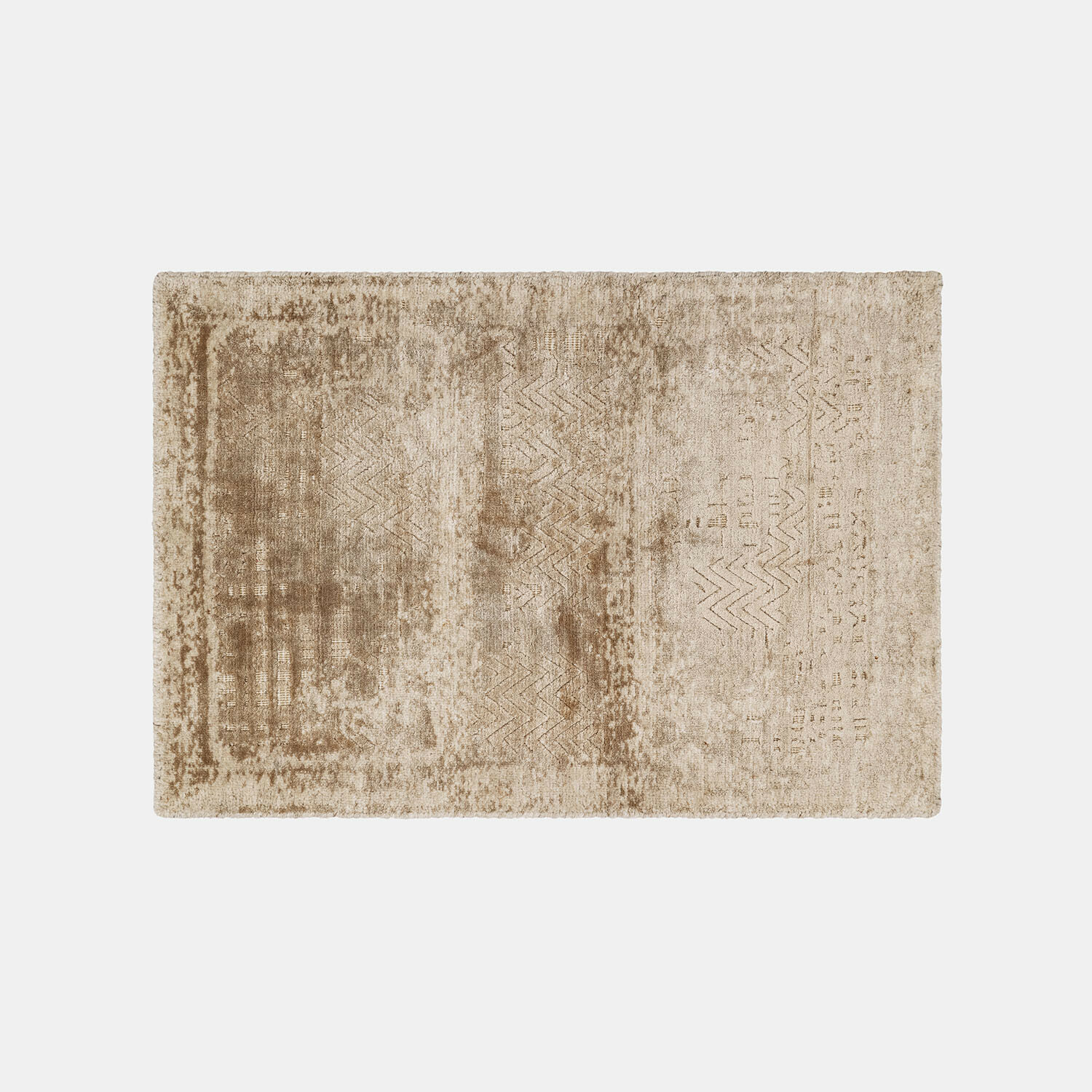 Teppich Ashmere Beigefarbener Teppich mit feinem Muster aus weichem Material, ideal für Wohnzimmer oder Schlafzimmer