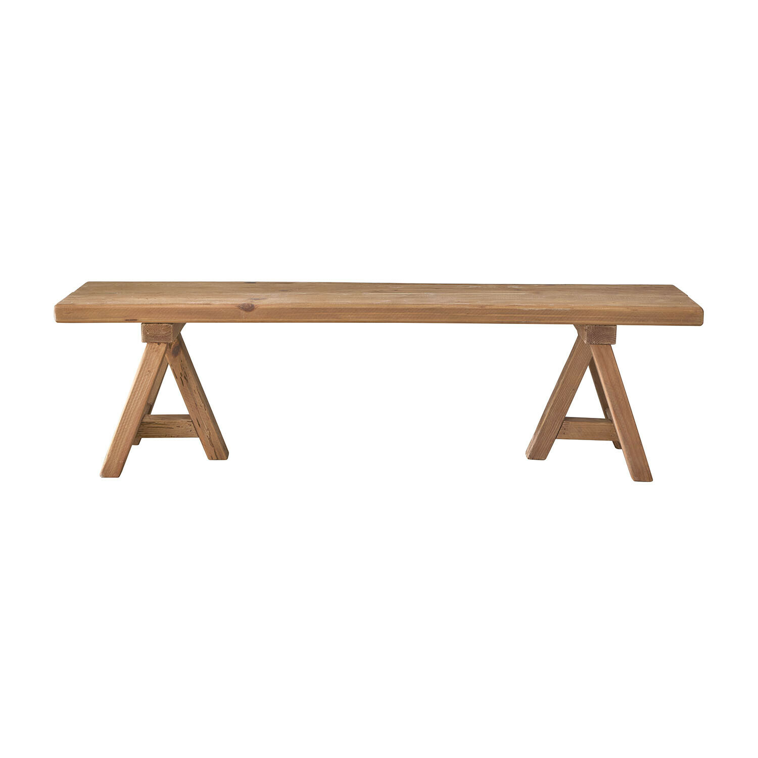 Bank Amherst aus braunem Holz mit schlichtem, rustikalem Design für Innen- und Aussenbereiche