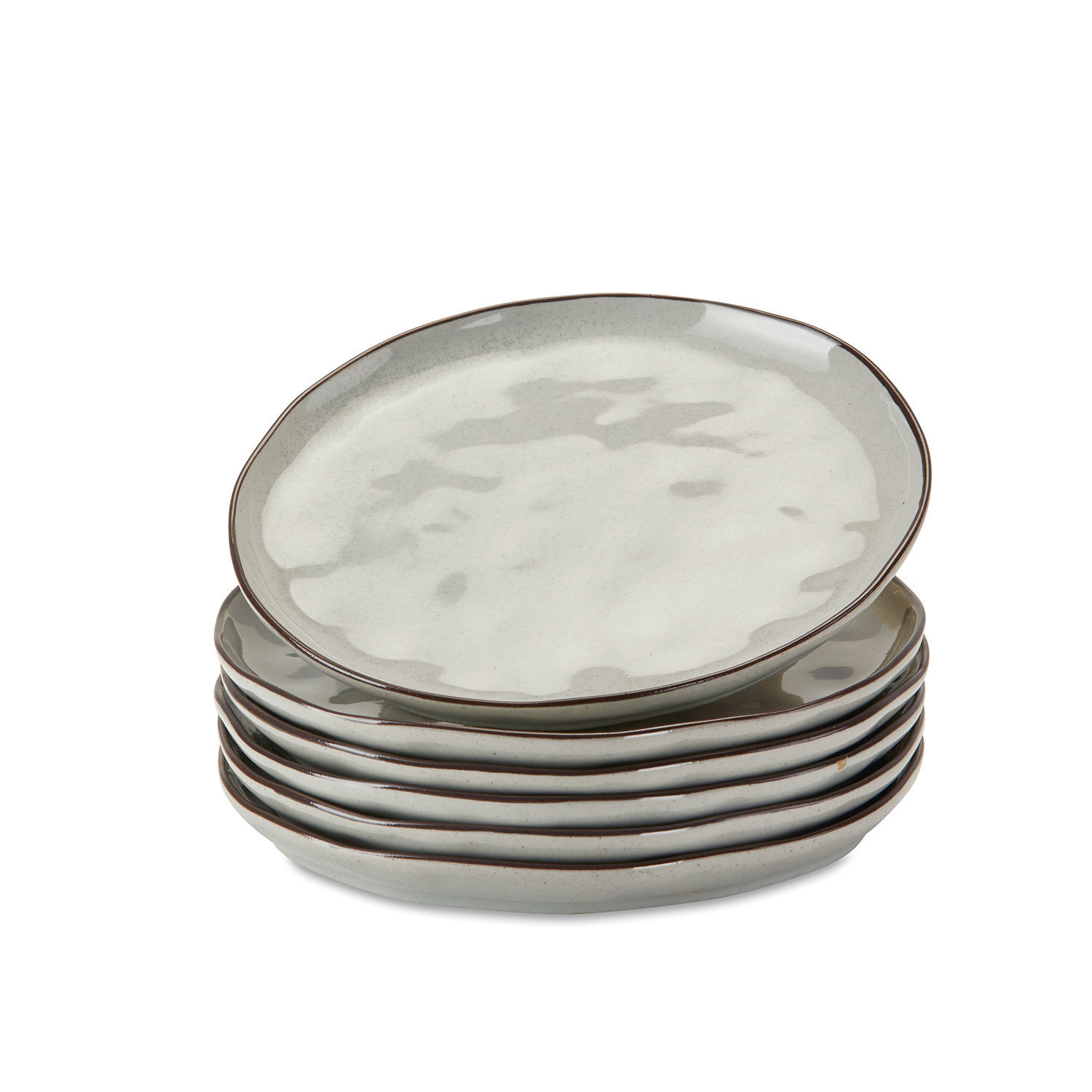 grau 6er-Set graue Dessertteller Biarritz aus Keramik, ideal für moderne Tischdekoration