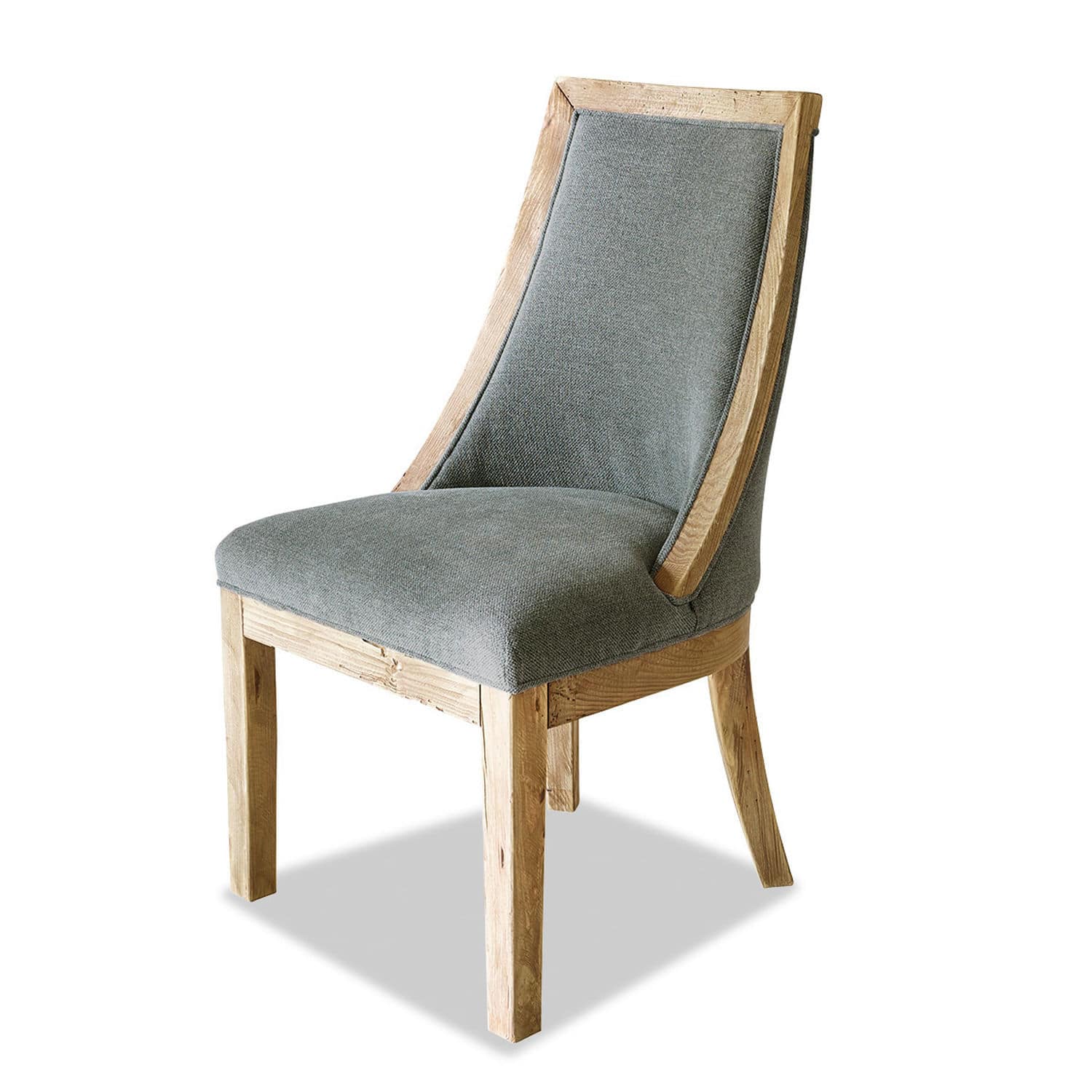 Stuhl Oteley Stuhl aus hellem Holz mit grauem Stoffbezug, elegantes Esszimmermöbel