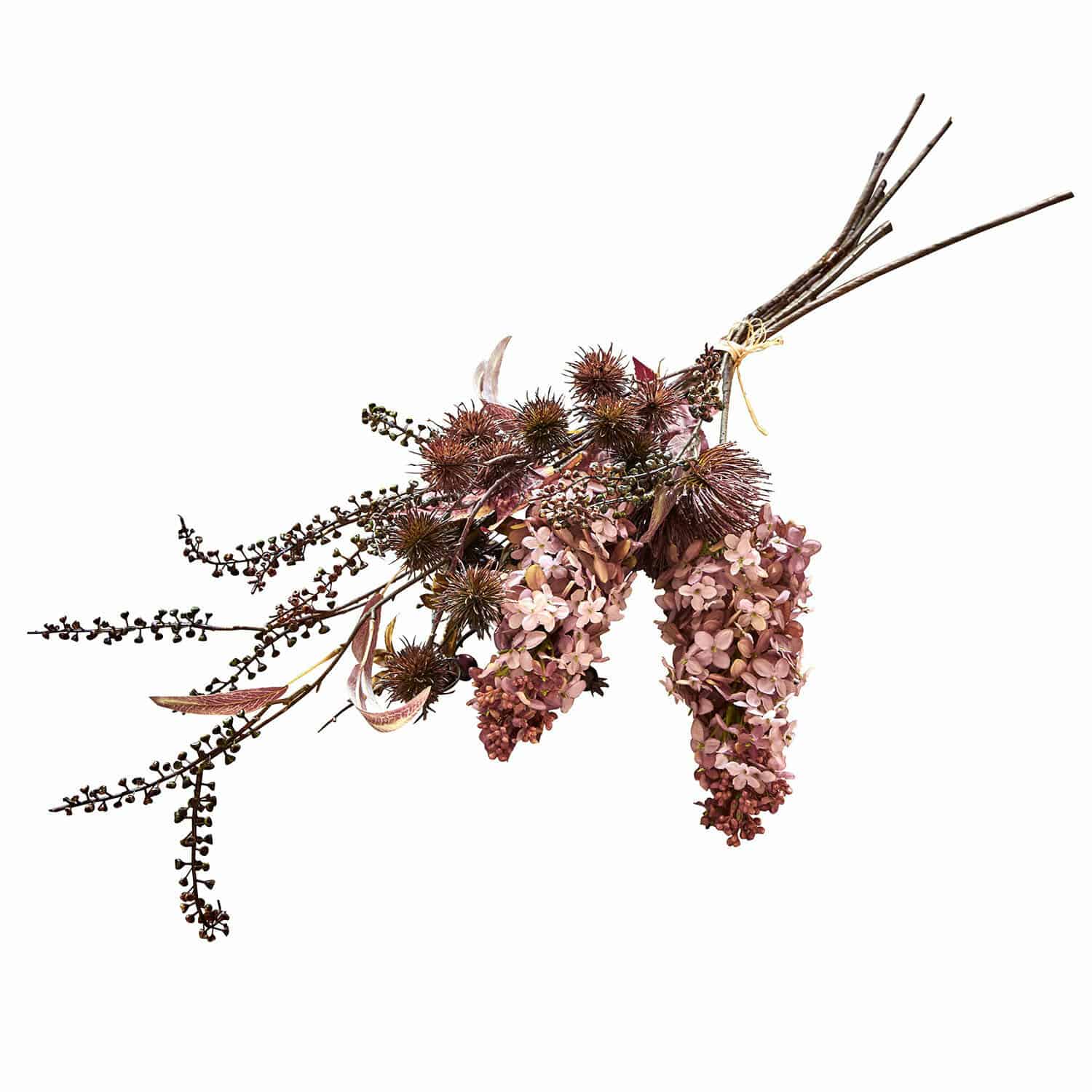 Deko-Blumenstrauss Frinalor Strauss aus getrockneten rosa und braunen Blüten und Zweigen zur natürlichen Dekoration