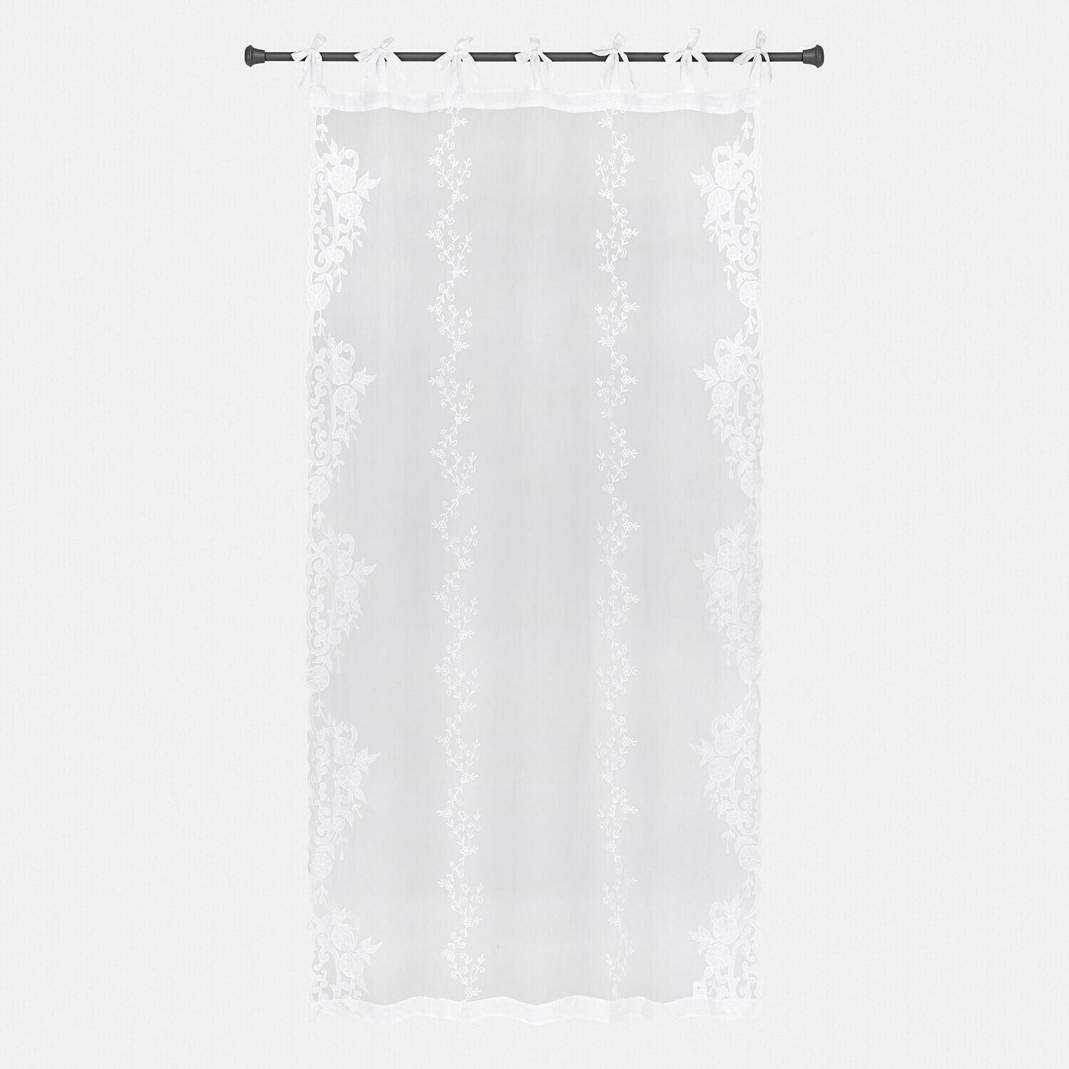 Gardine Élourette Weisse Gardine mit zartem Blumenmuster, leichter Stoff zur Fenster- und Raumdekoration