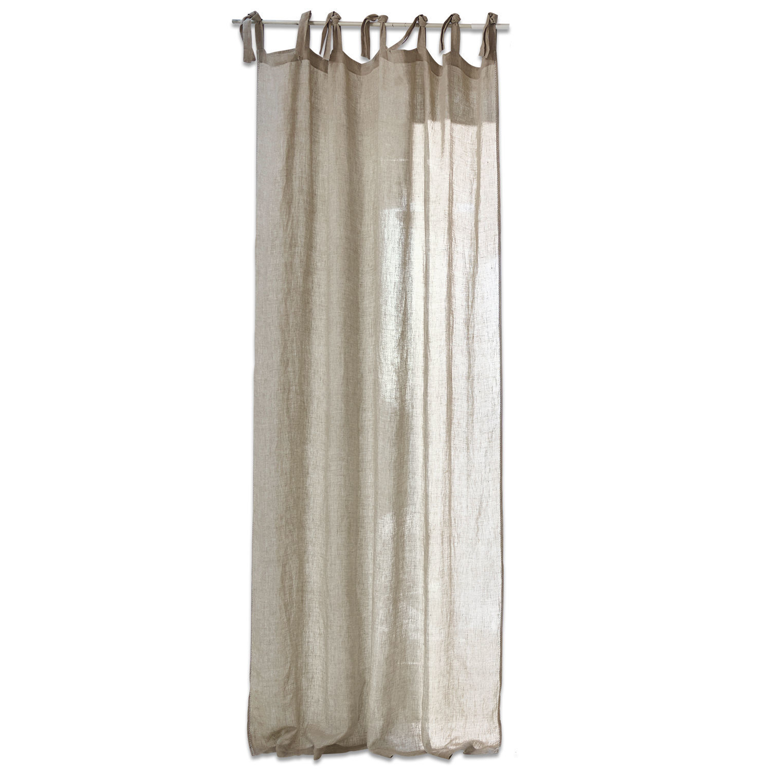 beige Beige Monthelie-Gardine aus leichtem Leinen, dekorativ und luftig, stilvolle Fensterdekoration