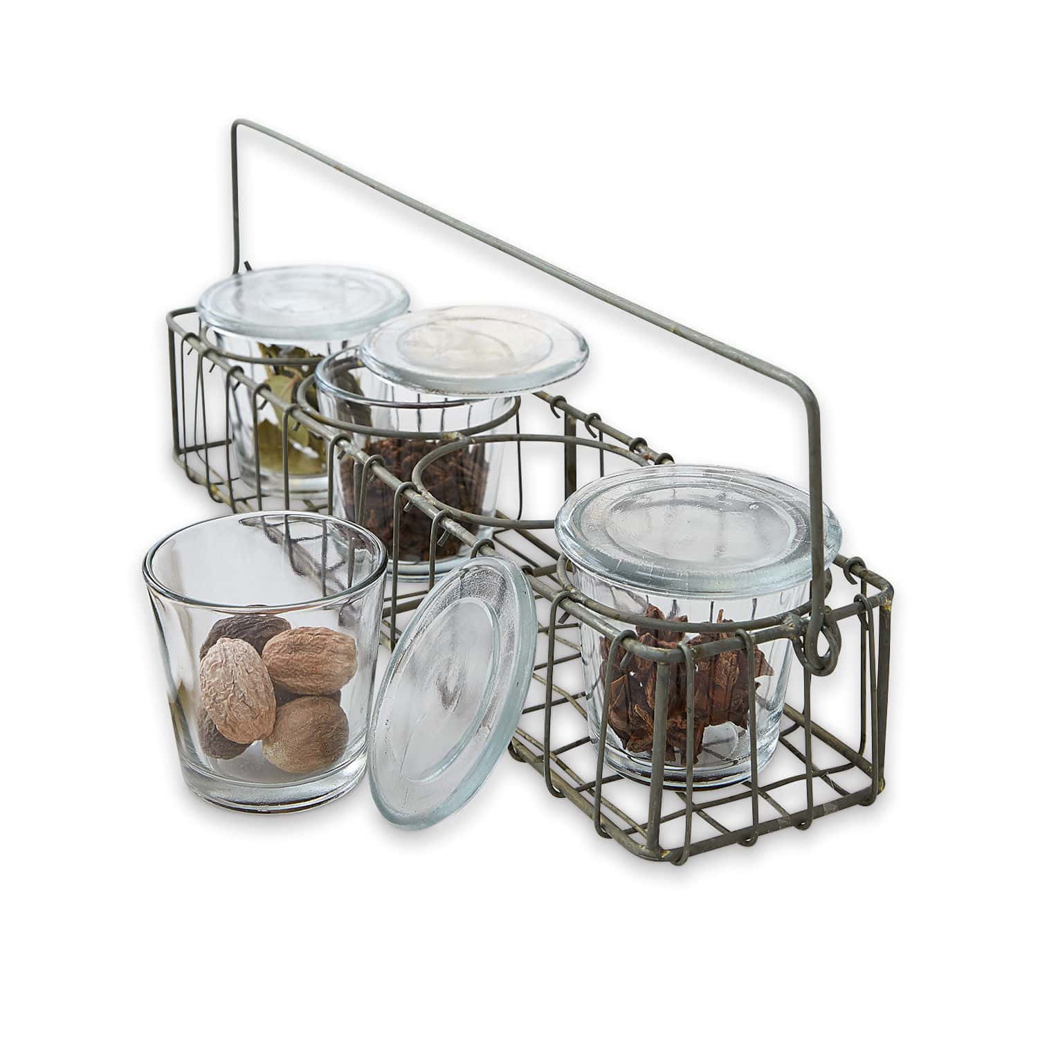 Glasdosen mit Korb Stanisa
