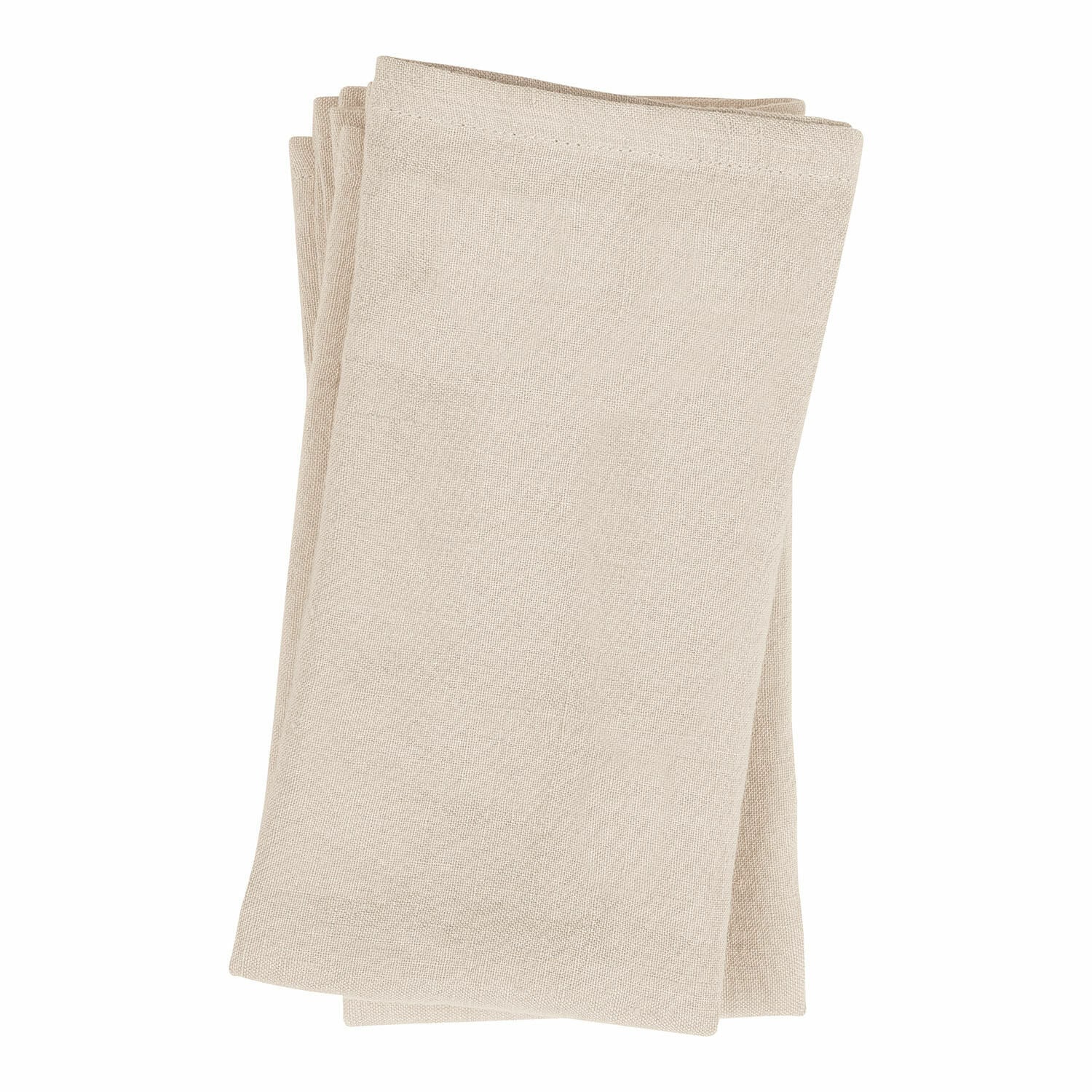 beige 4er-Set beige Leinenservietten Ghis, natürlicher Stoff, Tischdekoration, Küchentextilien