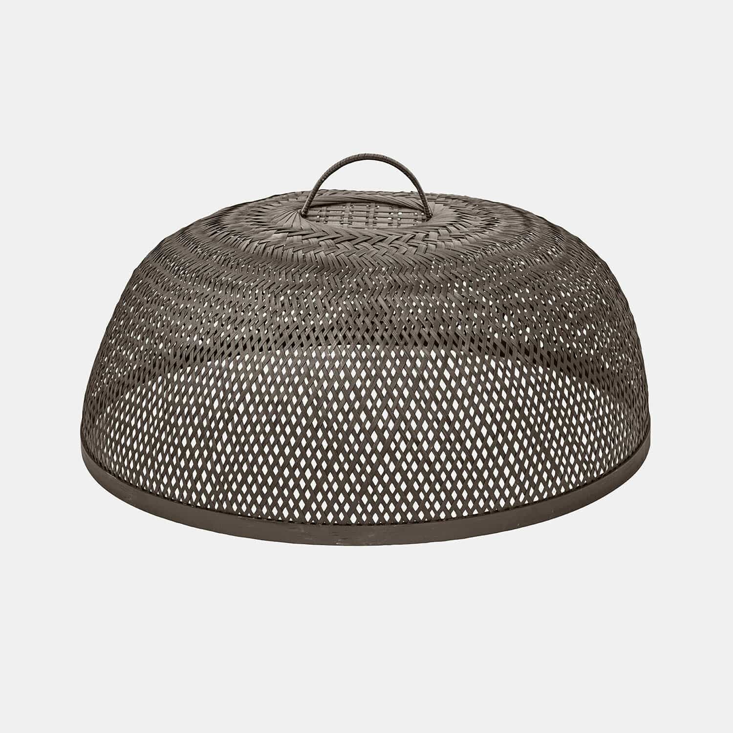 Abdeckhaube Tarevo Braune Abdeckhaube aus geflochtenem Rattan mit Griff, Lebensmittelabdeckung für draussen