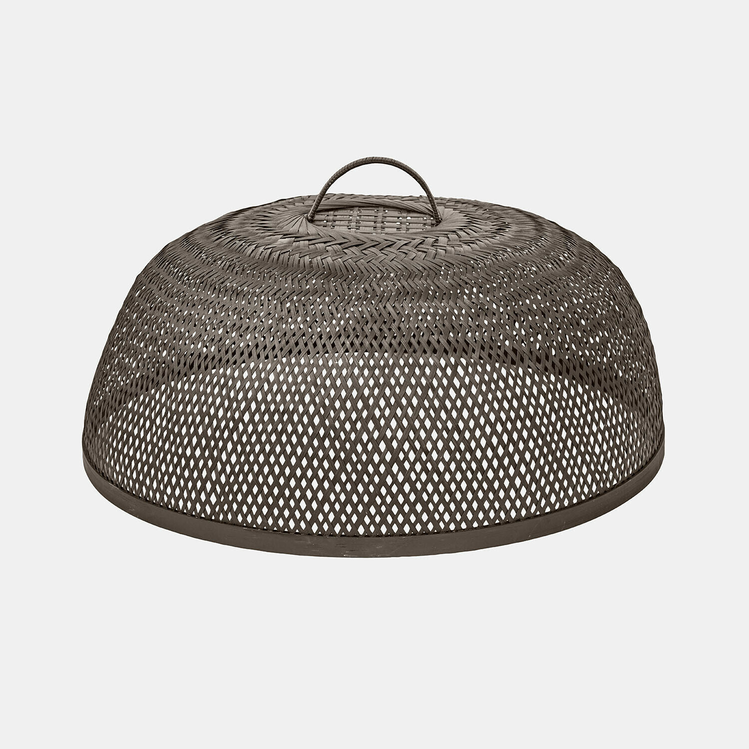Abdeckhaube Tarevo Braune Abdeckhaube aus geflochtenem Rattan mit Griff, Lebensmittelabdeckung für draussen