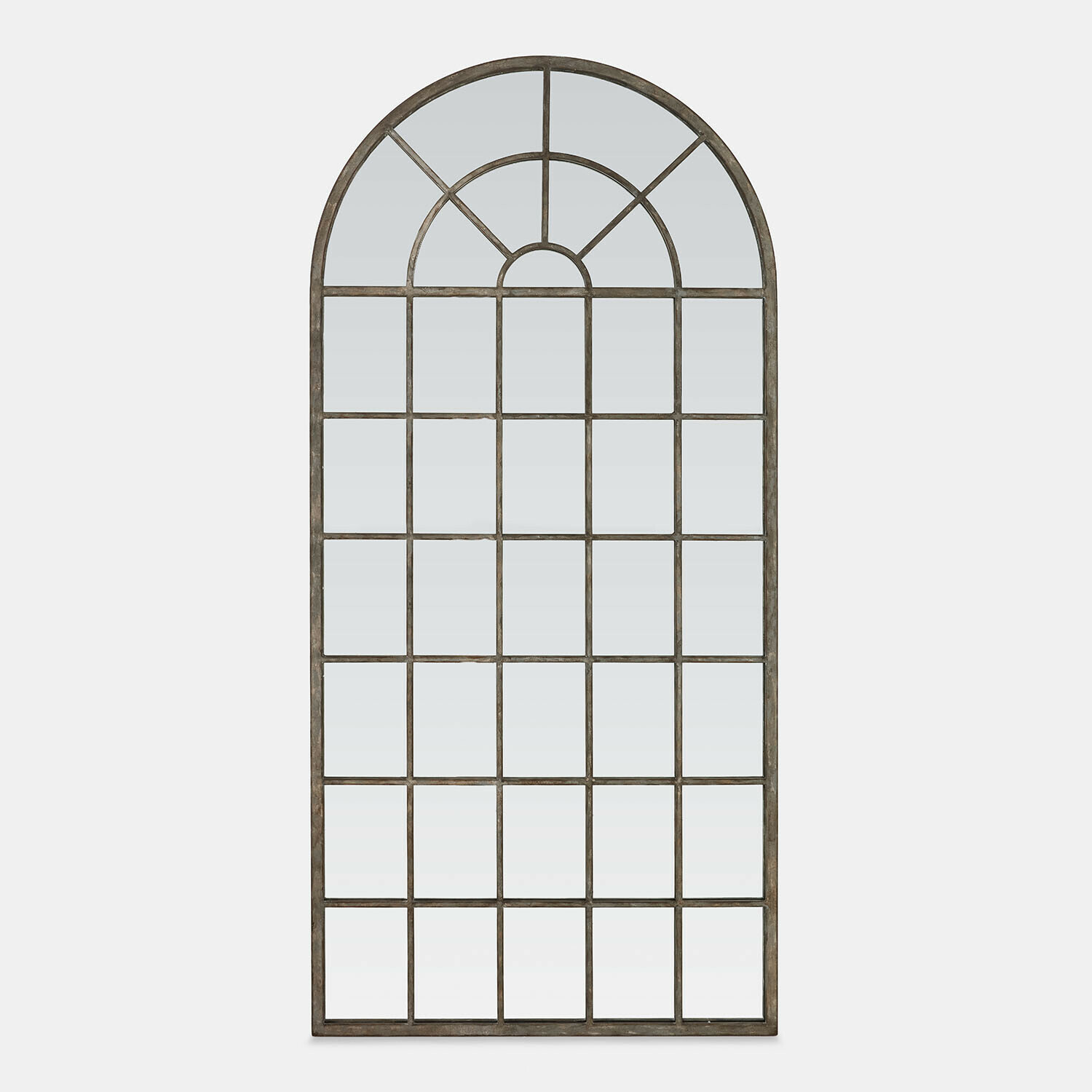 Spiegel Parielle Großer Wandspiegel mit Metallrahmen in patiniertem Braun und bogenförmigem Design