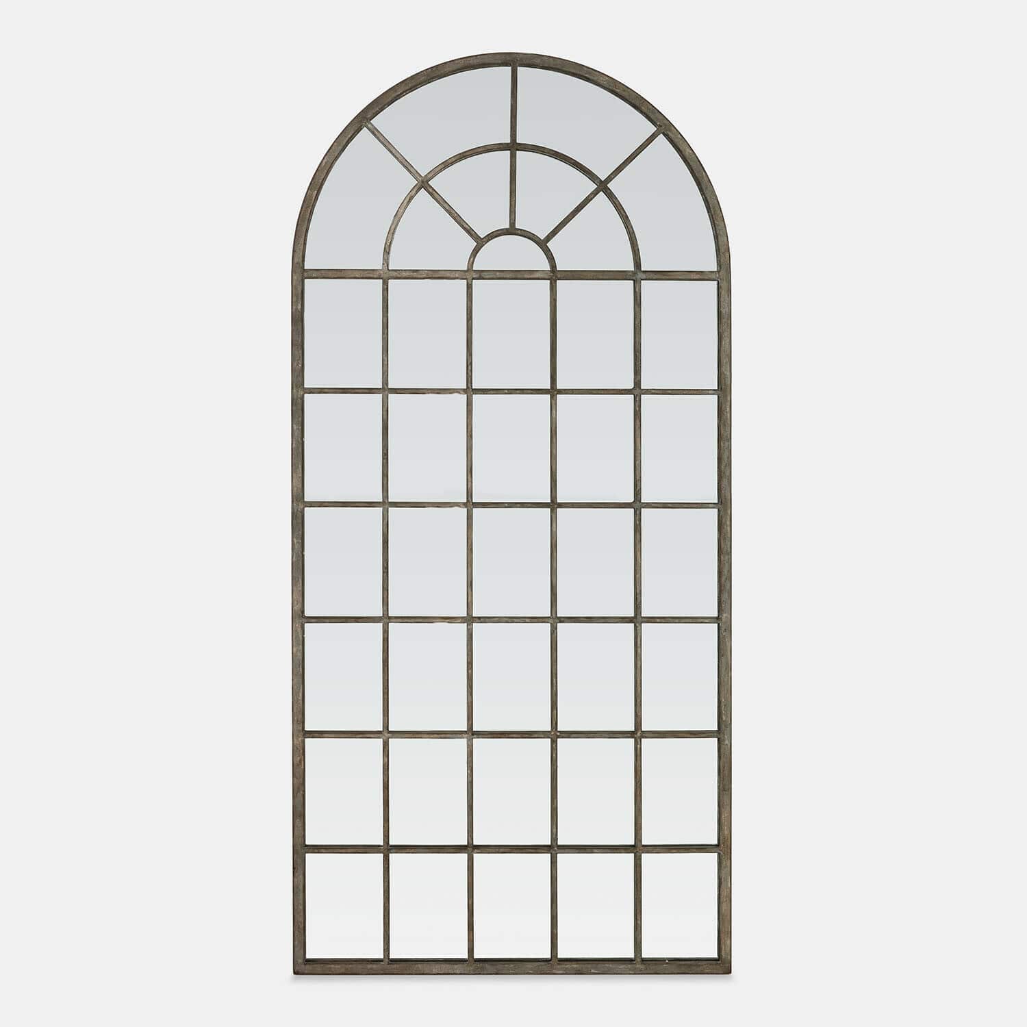 Spiegel Parielle Großer Wandspiegel mit Metallrahmen in patiniertem Braun und bogenförmigem Design