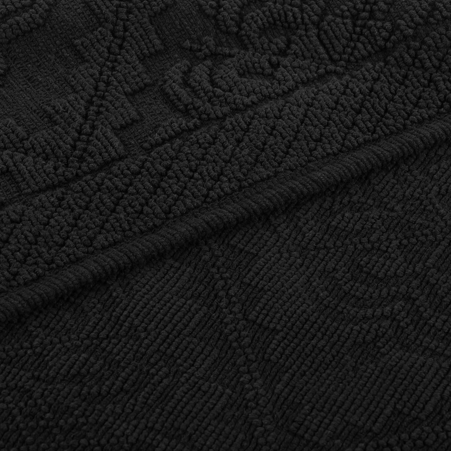 schwarz Schwarze Badematte Mivorex aus saugfähigem Material, passend für moderne Badezimmer