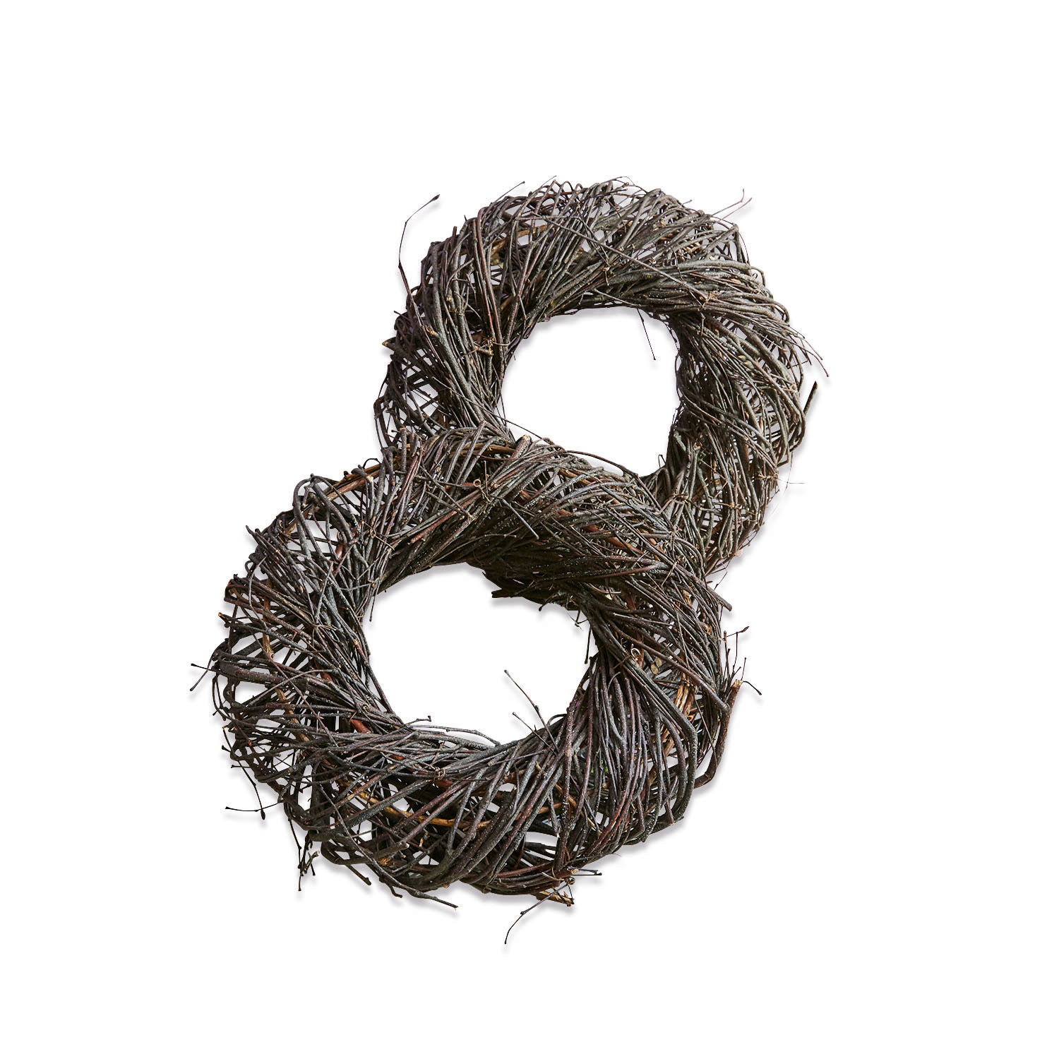 Kranz 2er Set Haervia Dekorativer Kranz aus natürlichen braunen Zweigen, rustikaler Wohn- und Gartenschmuck.
