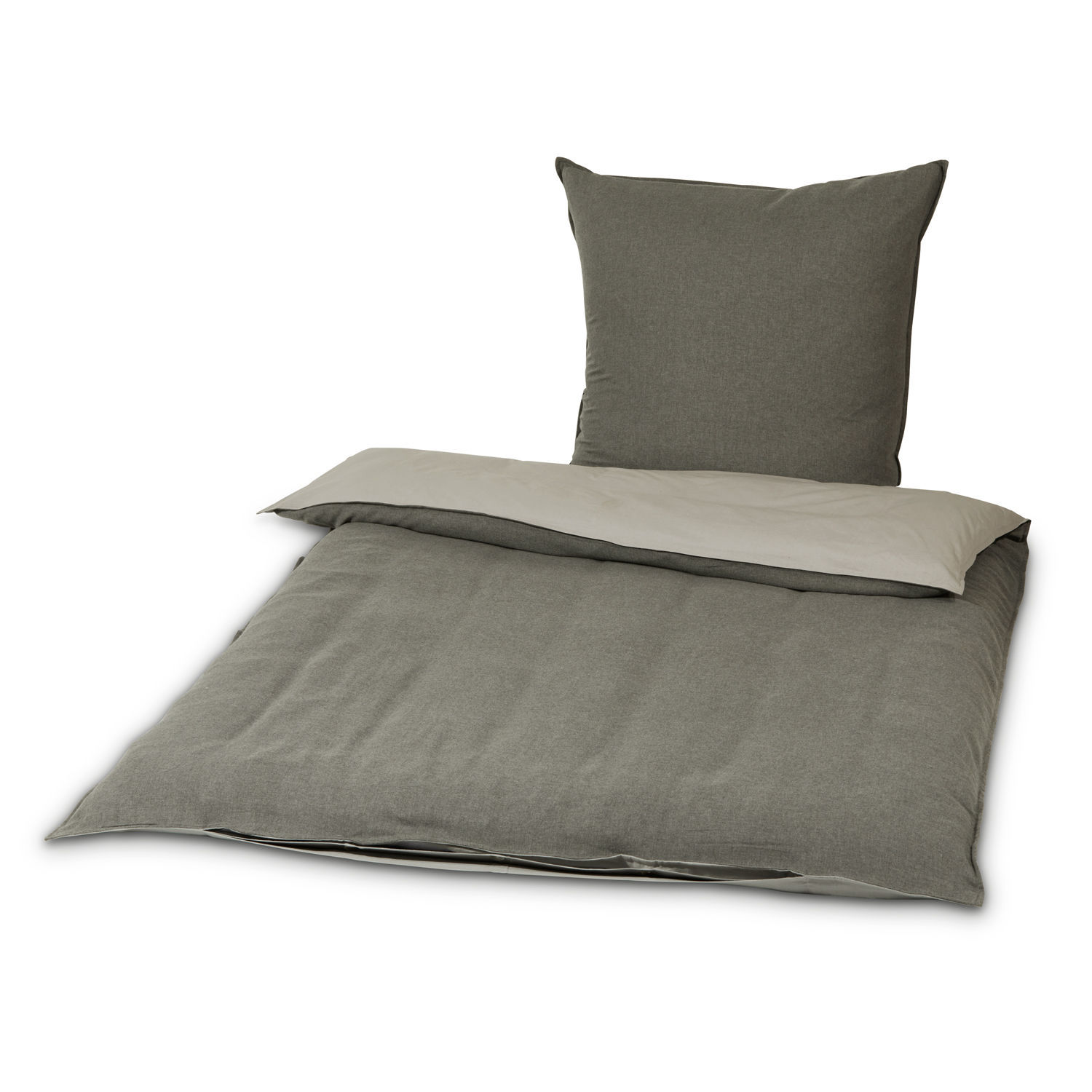 Bettwäsche Mynatt Bettwäsche-Set in Grau und Beige aus weichem Material mit Kissen für ein gemütliches Schlafzimmer