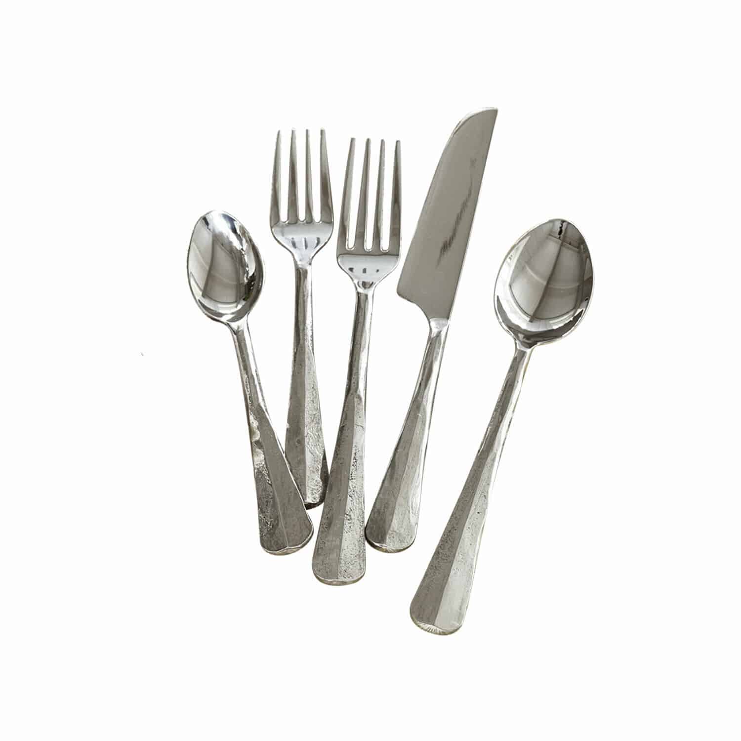 Besteck Malden Besteckset aus silberfarbenem Edelstahl mit Löffel, Gabel und Messer für den täglichen Gebrauch