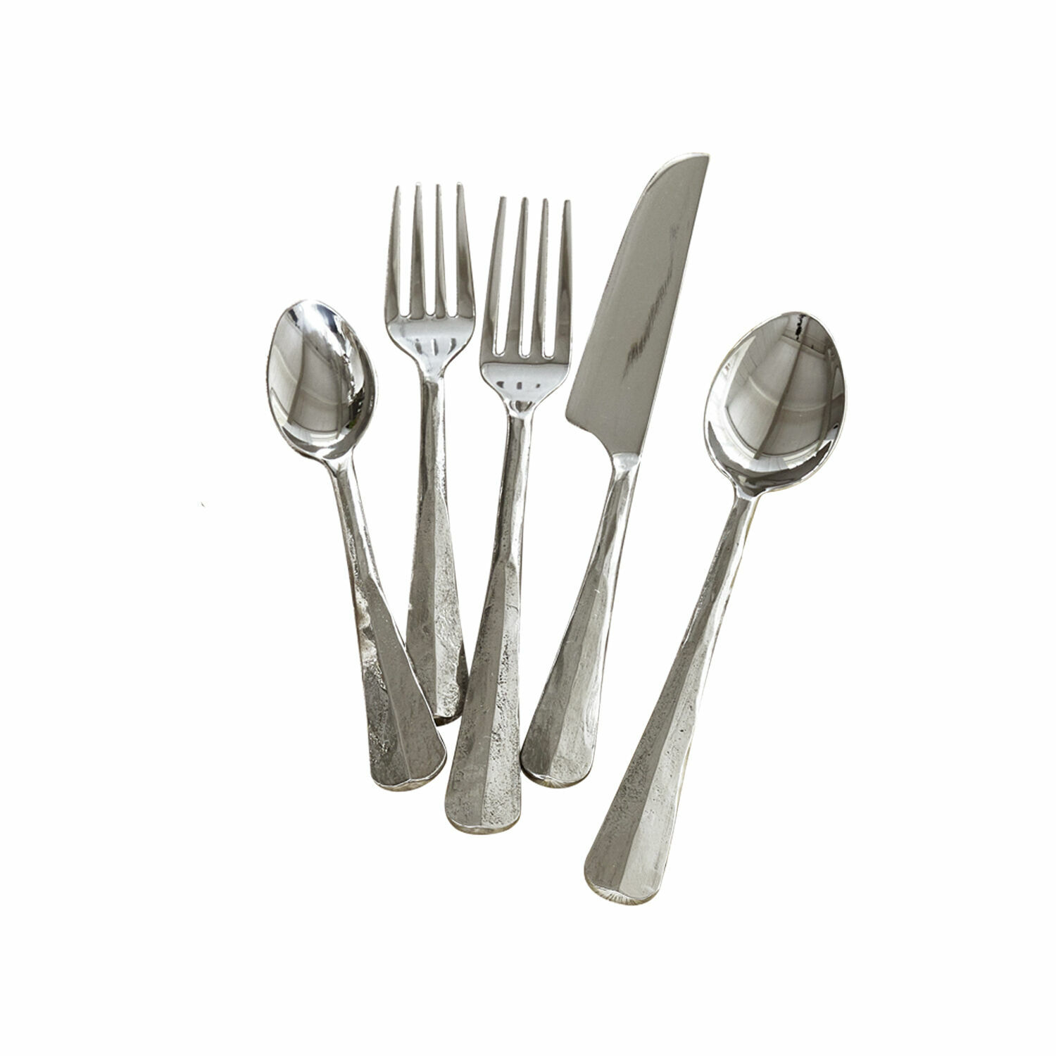Besteck Malden Besteckset aus silberfarbenem Edelstahl mit Löffel, Gabel und Messer für den täglichen Gebrauch