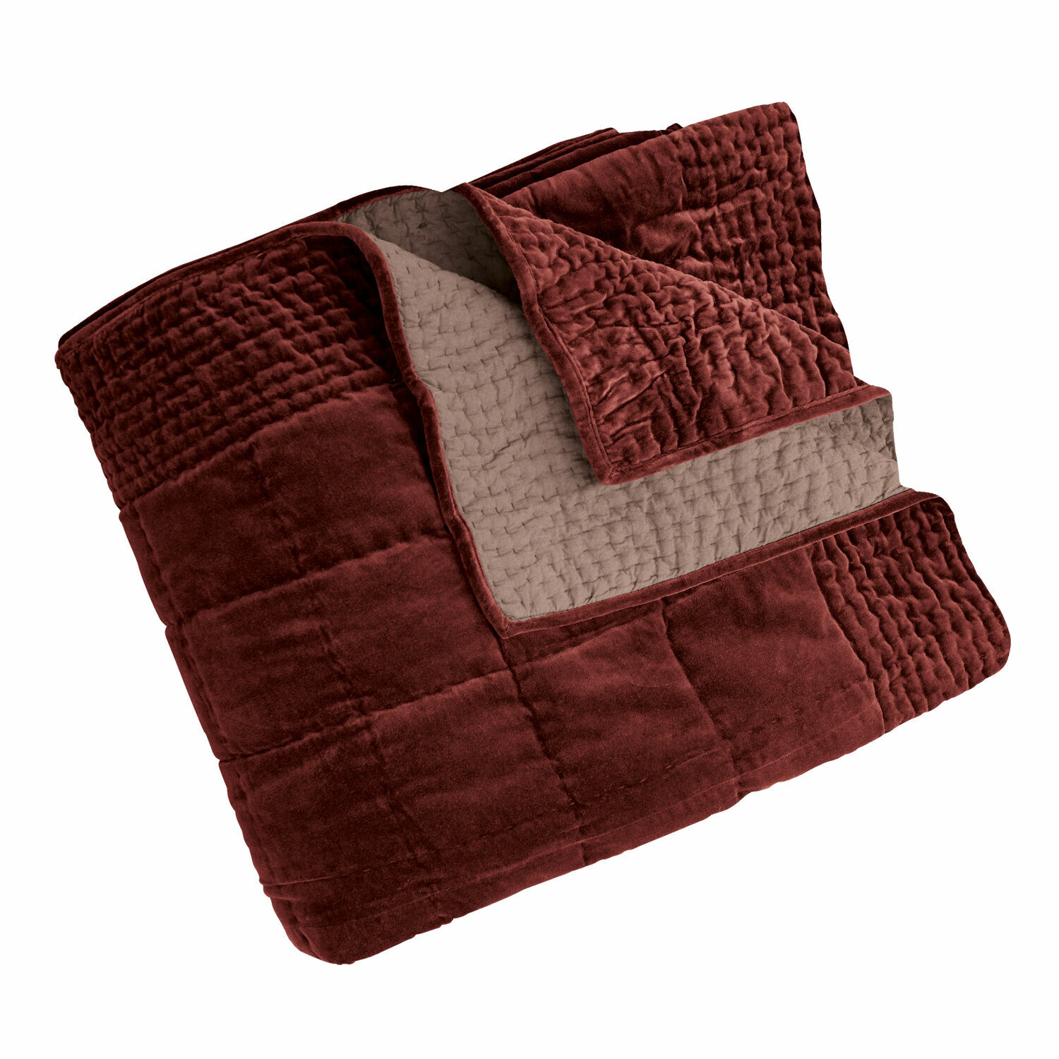 rot Roter Arasta-Steppquilt aus weichem Material, ideal zum Dekorieren und Wärmen im Raum