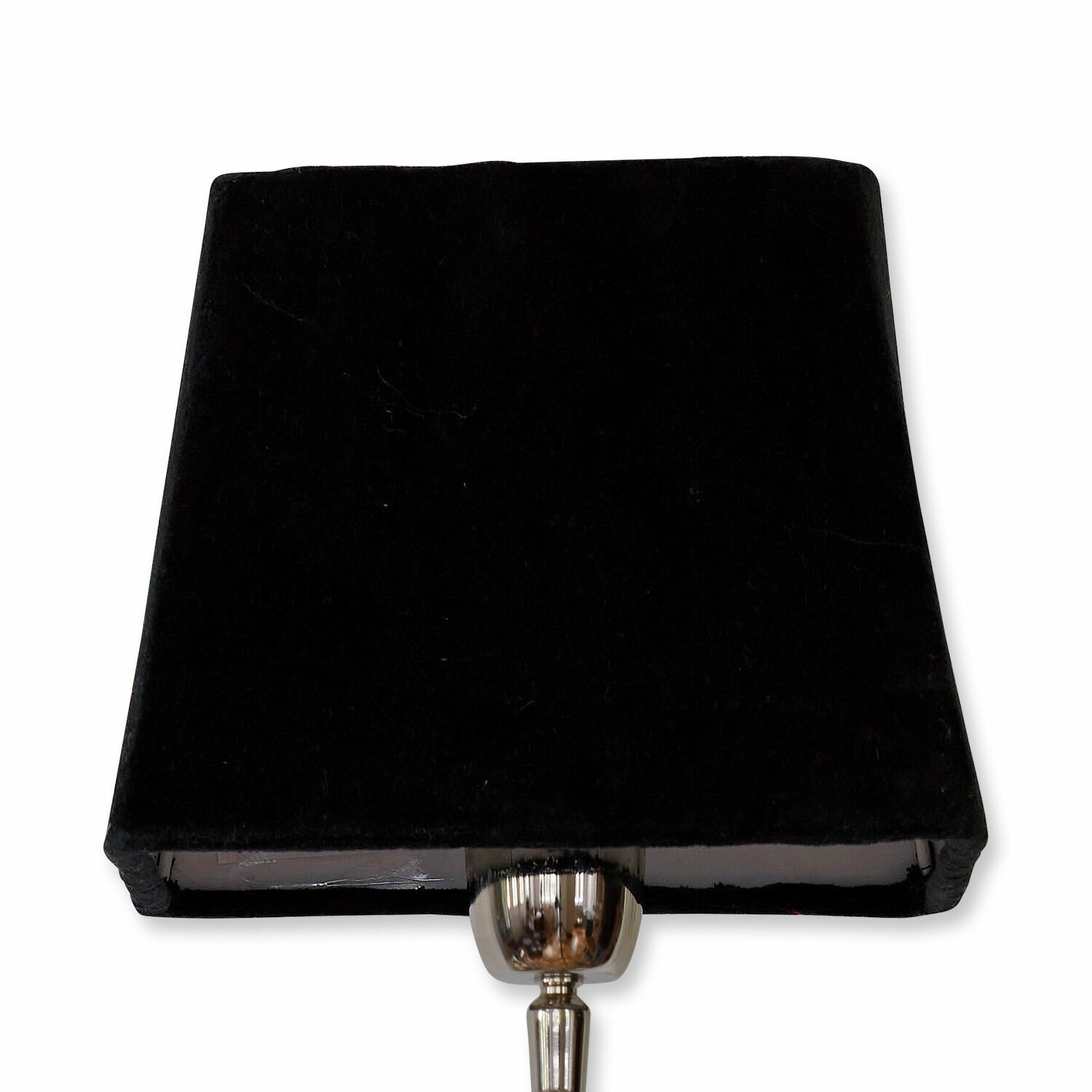 samtschwarz Schwarzer Samt-Lampenschirm Linderas mit Metallfassung, elegantes Wohnaccessoire für Beleuchtung