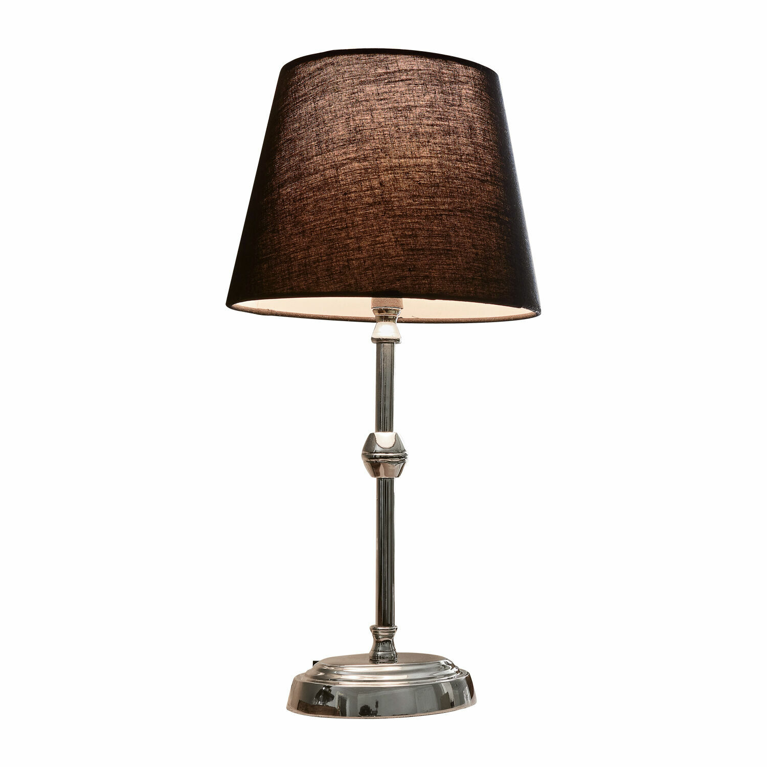 Tischlampe Luceau Elegante Tischlampe mit Metallfuss und schwarzem Lampenschirm, ideal für Wohnzimmer und Büro.