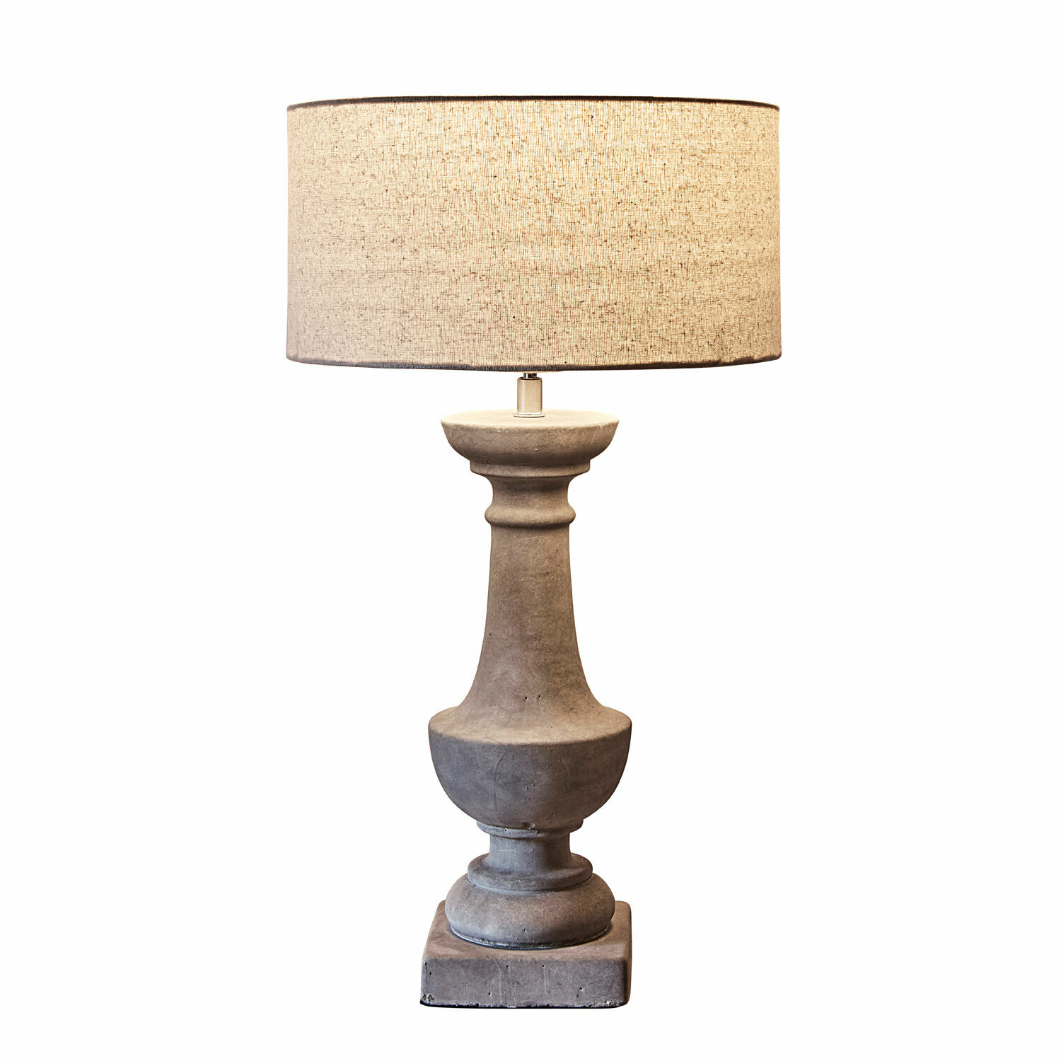 Tischlampe Tifaine Tischlampe aus grauem Beton mit beigem Lampenschirm, moderne Wohnraumbeleuchtung