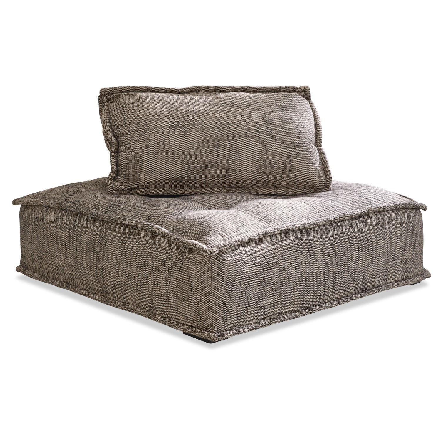 Loungesofa Tesshill Modulsitzfläche aus grauem Stoff mit weicher Struktur für ein modernes Wohnzimmer