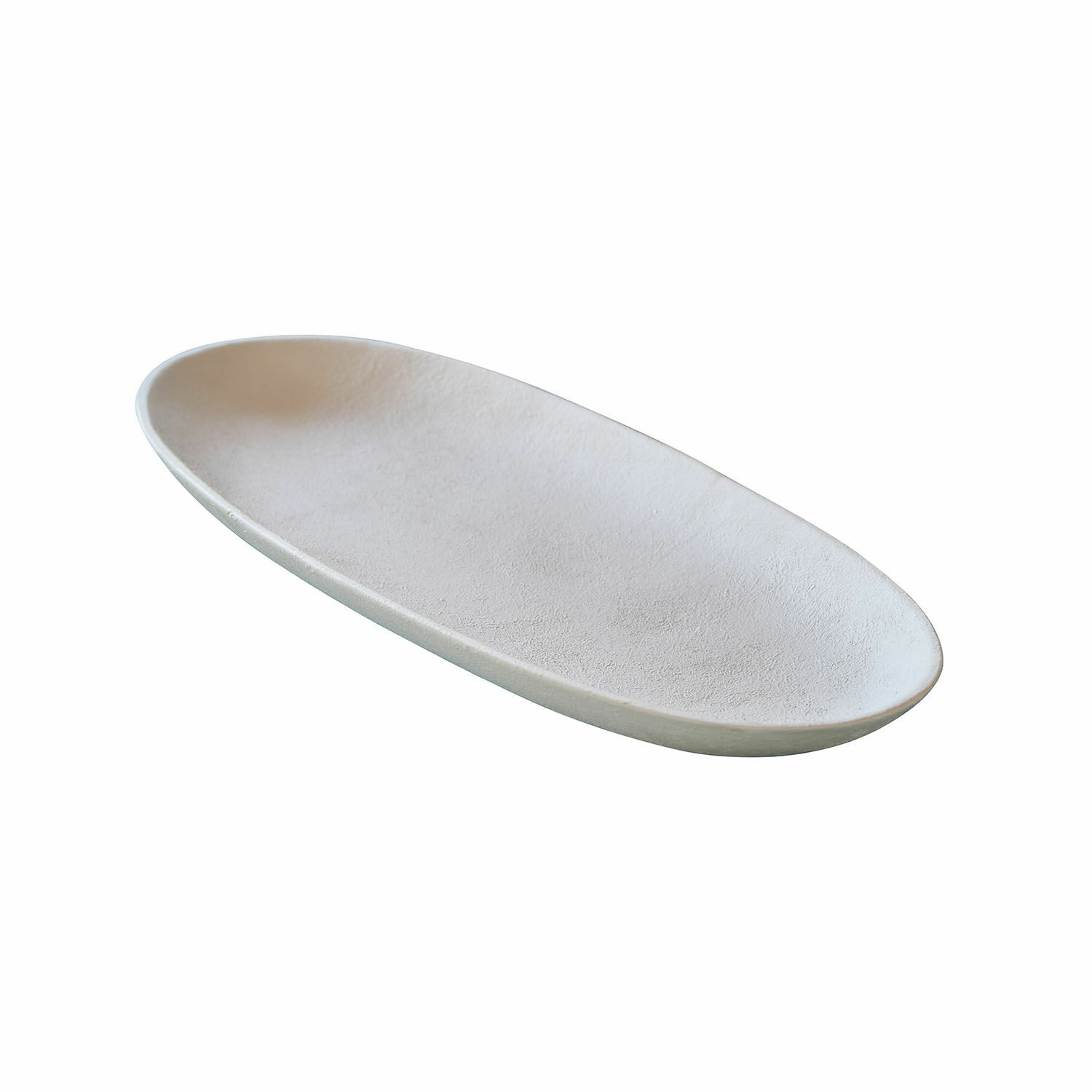 Schale Cantresse Ovale weisse Keramikplatte mit matter Oberfläche, ideal zum Servieren und Dekorieren.