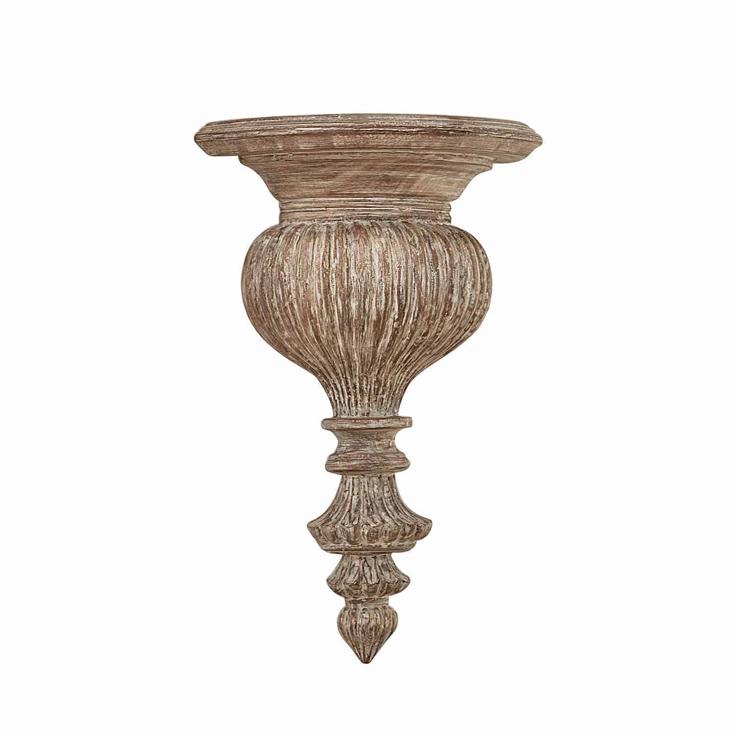 Wandregal Anderico Dekorativer Wandkonsole aus Holz in antik braun für Vintage-Interieur