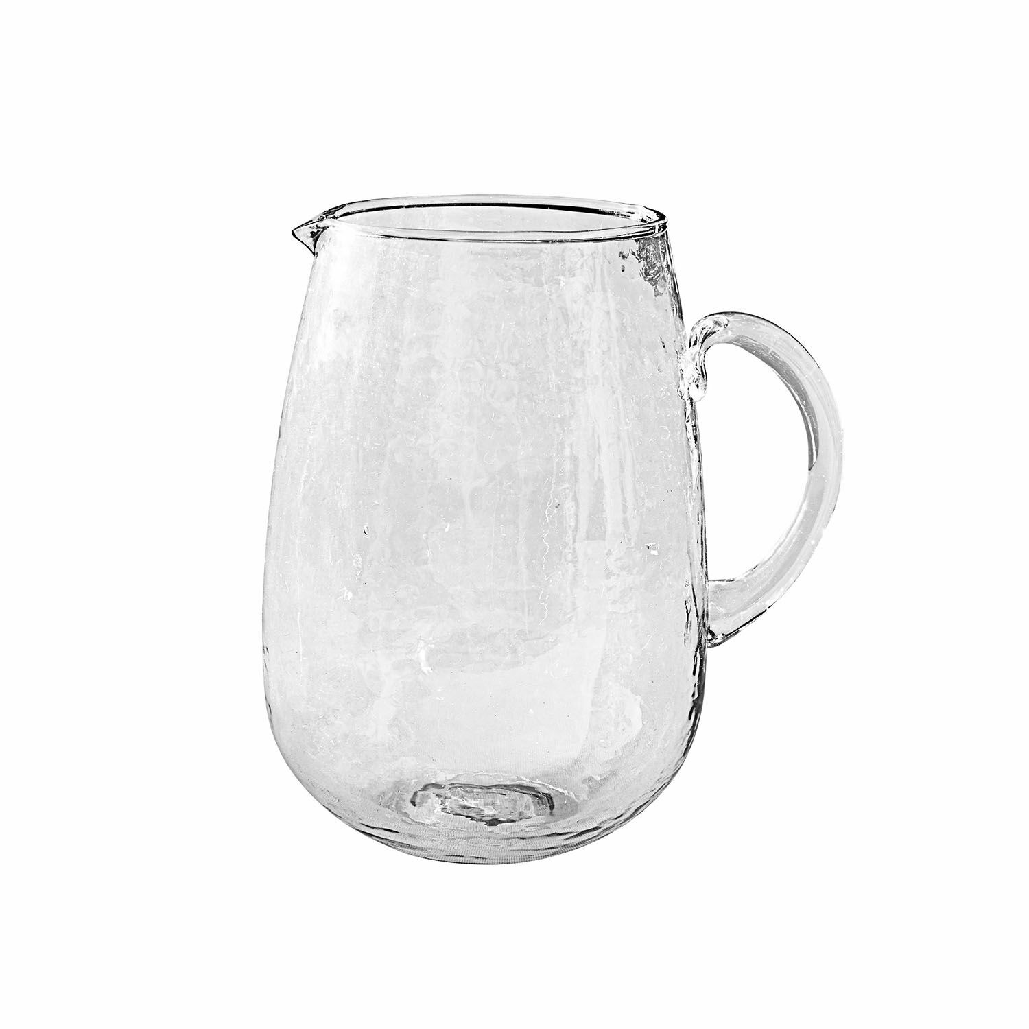 Krug Rezay Transparenter Glaskrug mit Henkel und Ausguss für Getränke, klares Glas