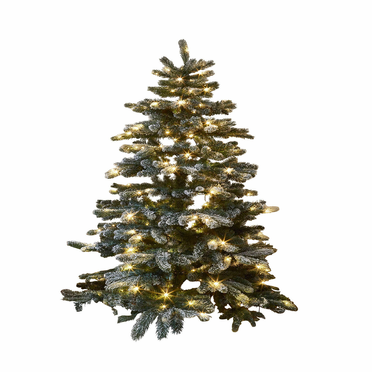 Weihnachtsbaum Mannier Künstlicher Weihnachtsbaum mit schneebedeckten Zweigen und warmen LED-Lichtern für festliche Dekoration