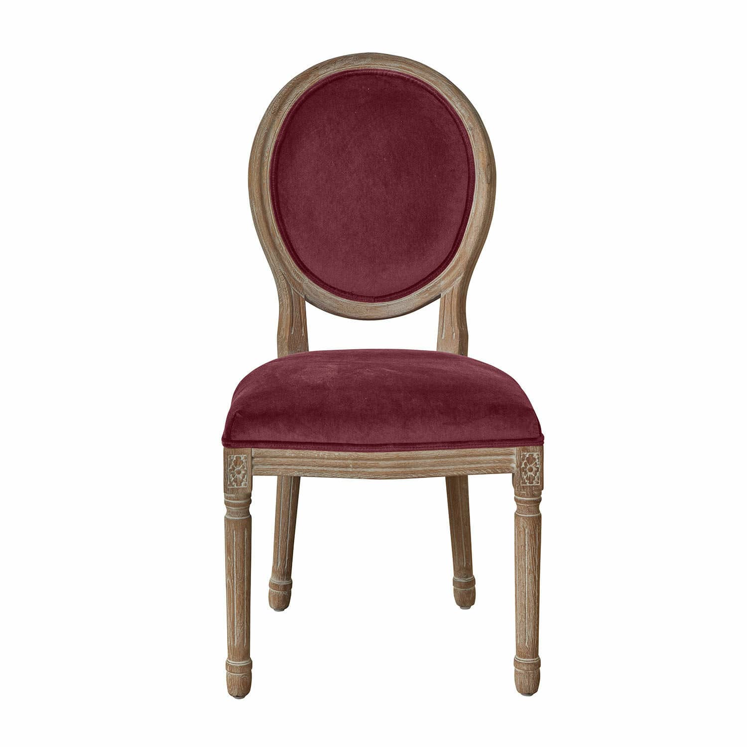 Stuhl Alviano aus Holz mit lila Samtpolsterung, klassisches Design für Wohnzimmer