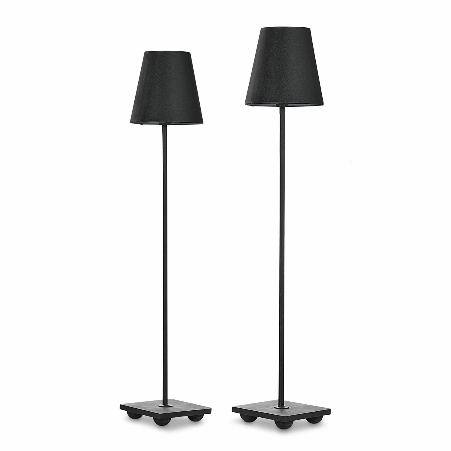 schwarz Zweier-Set schwarze Tischlampen Filia aus Metall mit Lampschirm, modernes Wohnraumlicht
