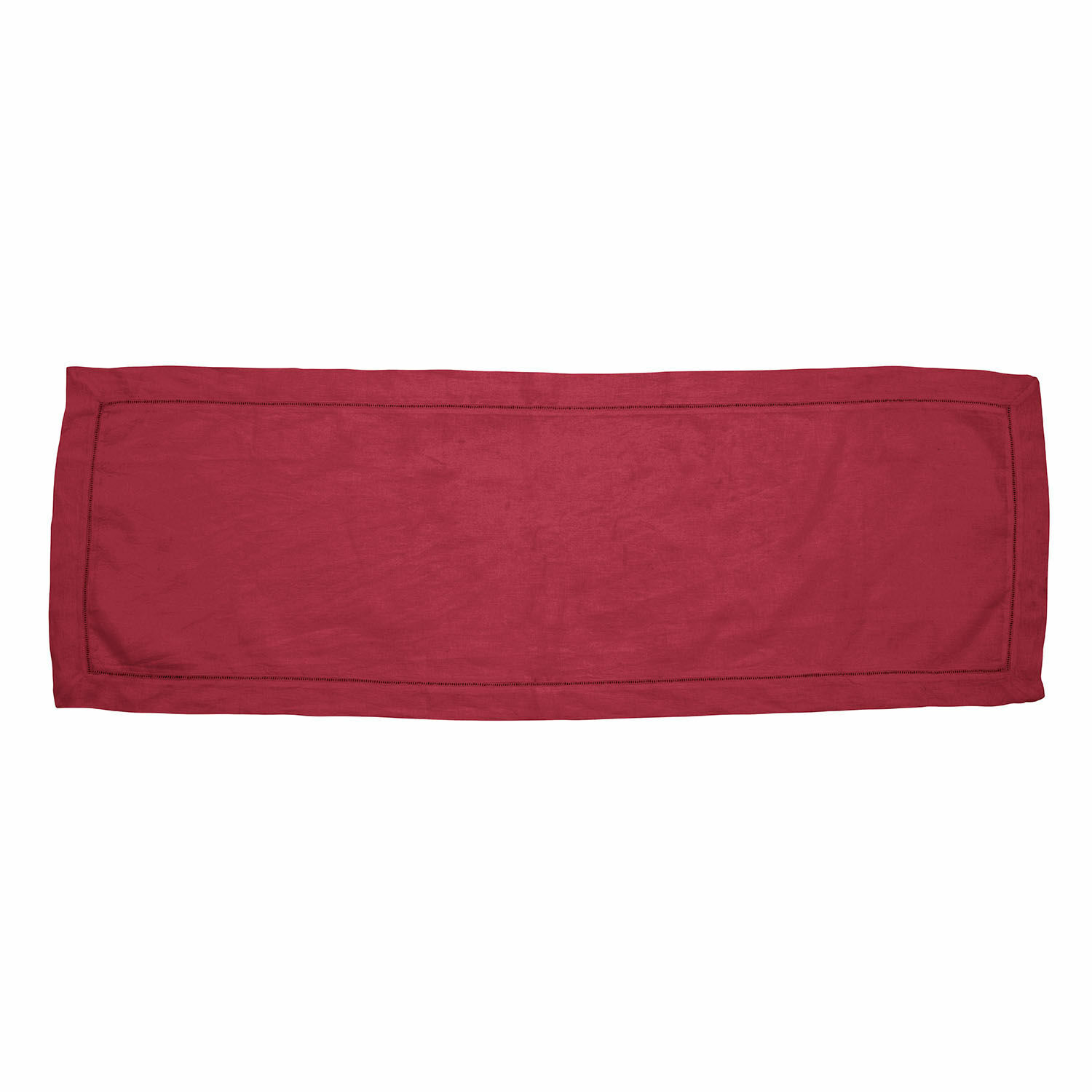 rot Roter Tischläufer aus Stoff mit schlichtem Design für Wohn- und Tischdekoration.