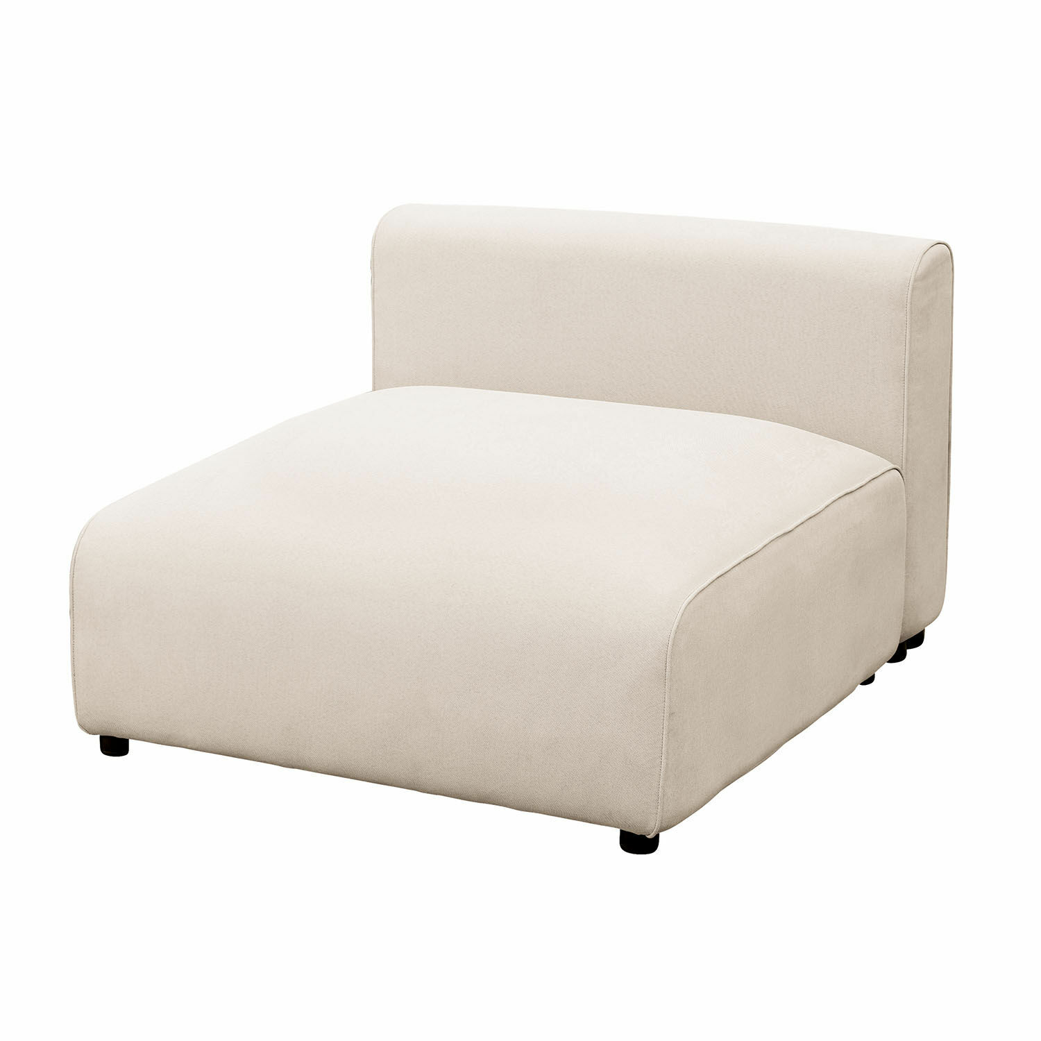 Sofamodul in Creme aus weichem Stoff, modernes Sitzmöbel für das Wohnzimmer.