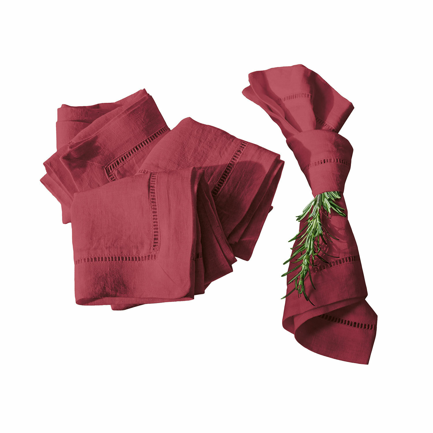 rot Rotes 4er-Set Leinenservietten Covent Garden, eleganter und langlebiger Stoff für Tischdekoration