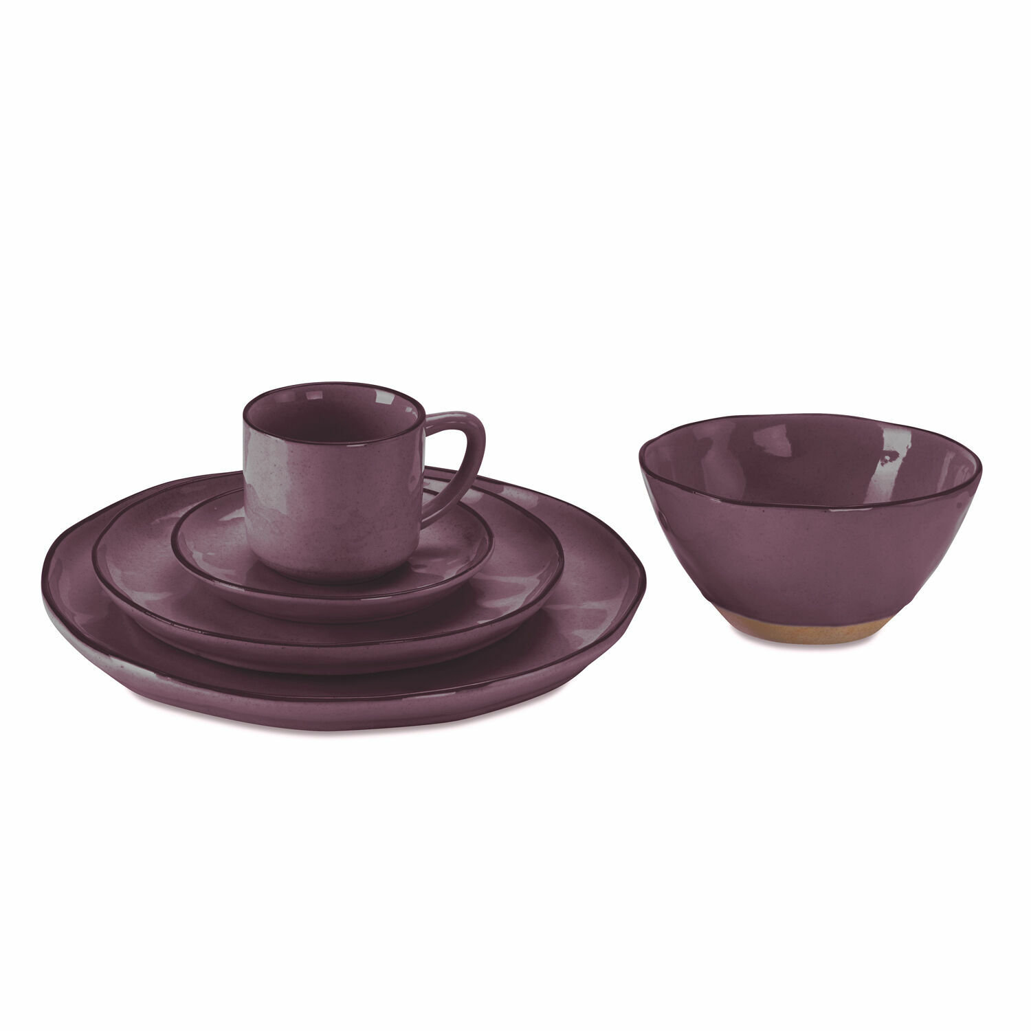 lila 30-teiliges Geschirrset Biarritz aus violetter Keramik für den täglichen Gebrauch und stilvolles Essen