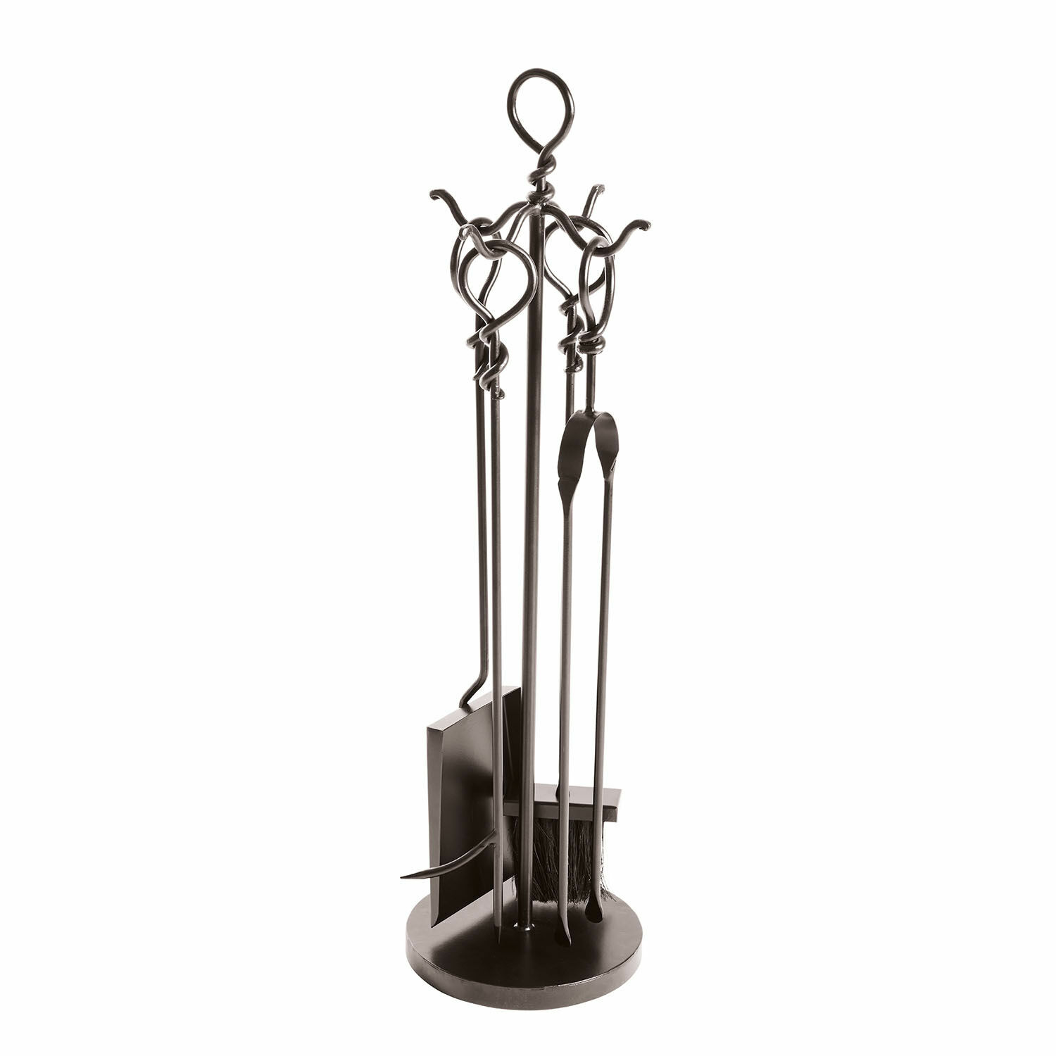 Kaminbesteck Tetbury Schwarzes Kaminbesteck aus Stahl mit Besen und Schaufel zur Reinigung des Kamins