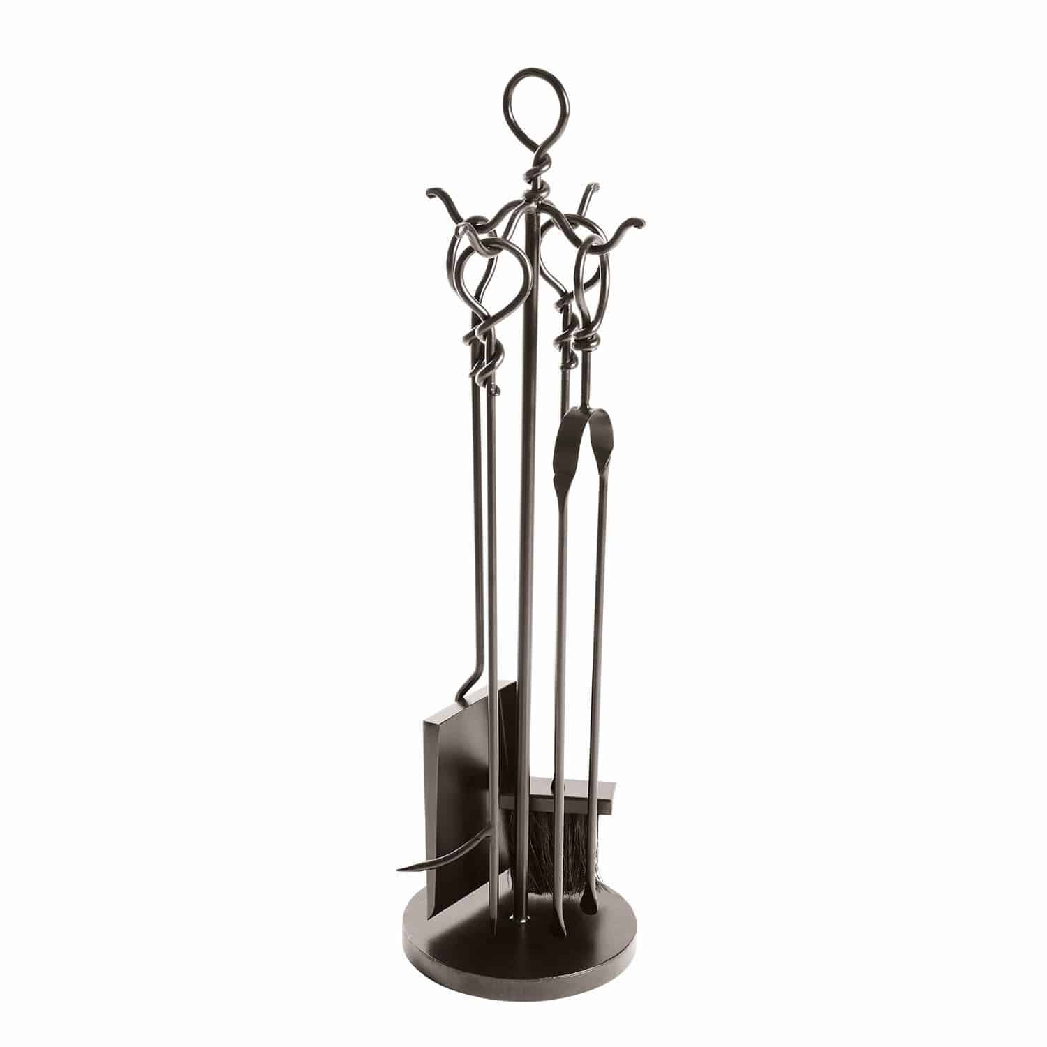 Kaminbesteck Tetbury Schwarzes Kaminbesteck aus Stahl mit Besen und Schaufel zur Reinigung des Kamins