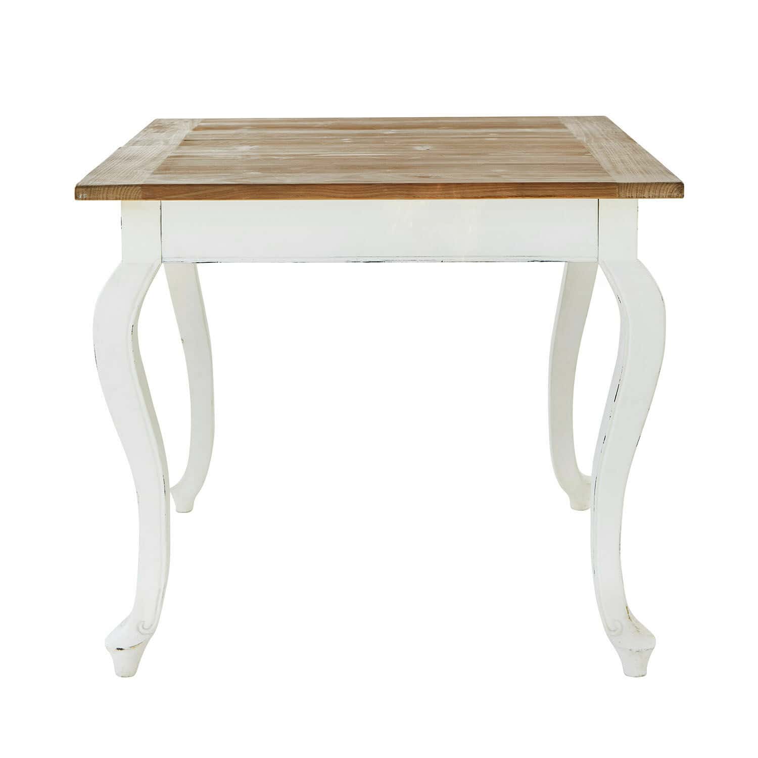 antikweiss/braun Tisch Plaish aus Holz in Antikweiss und Braun, klassisches Design für das Esszimmer