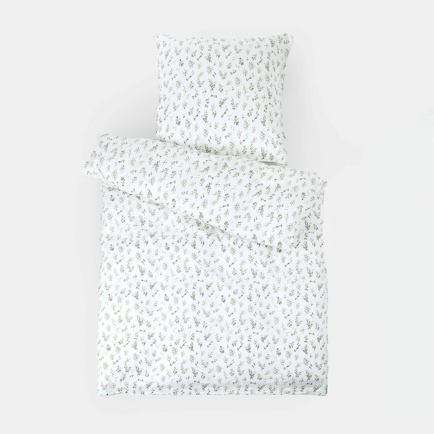 Bettwäsche Somerlyn Baumwoll-Bettwäsche in Weiss mit feinem Blumenmuster, weich und bequem