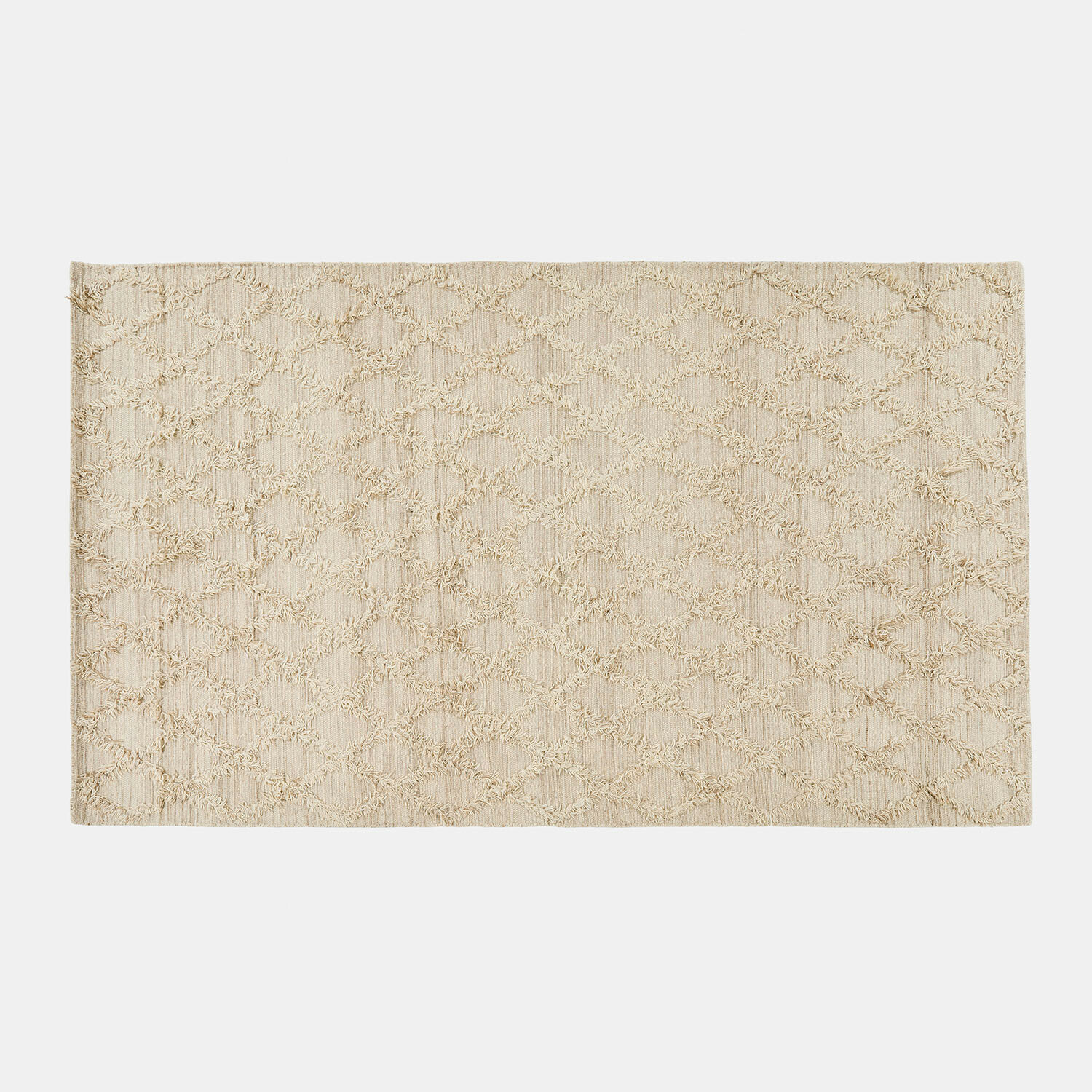 Teppich Yoann Beiger Teppich mit geometrischem Muster aus weichem Stoff, Wohn- und Bodenbelag