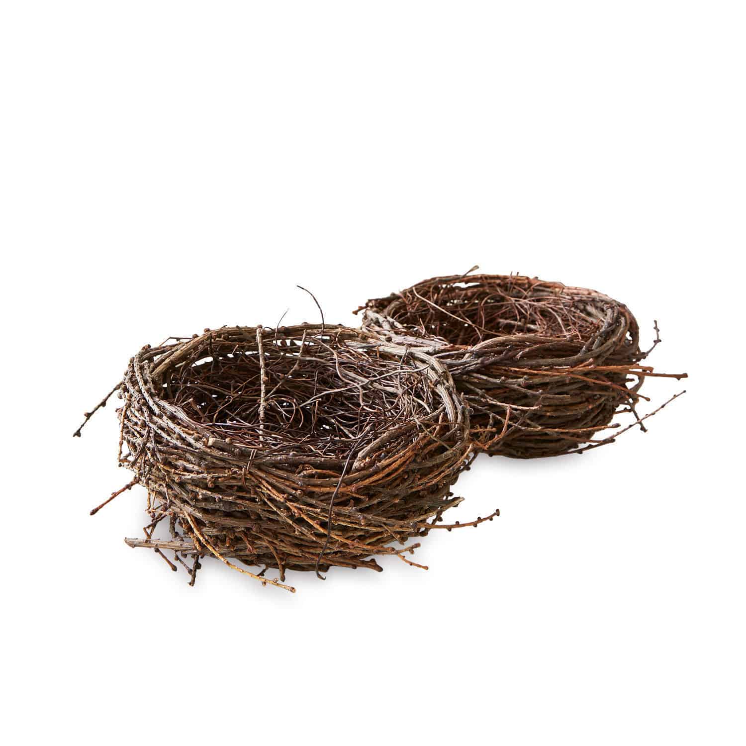 Deko-Nest 2er Set Libers Dekorative Nester aus natürlichen braunen Zweigen für Wohn- und Gartengestaltung