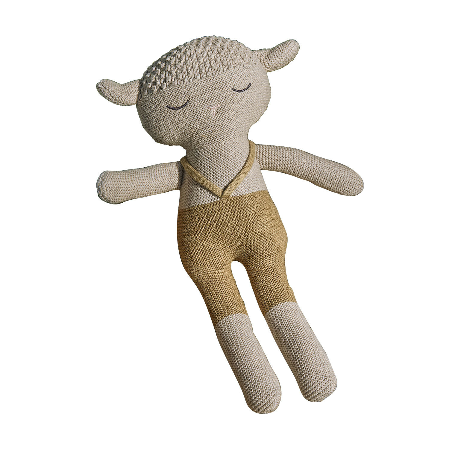 Stofftier Cuddlecloud Beige gestricktes Schaf Kuscheltier, weich und anschmiegsam, ideales Kinderspielzeug