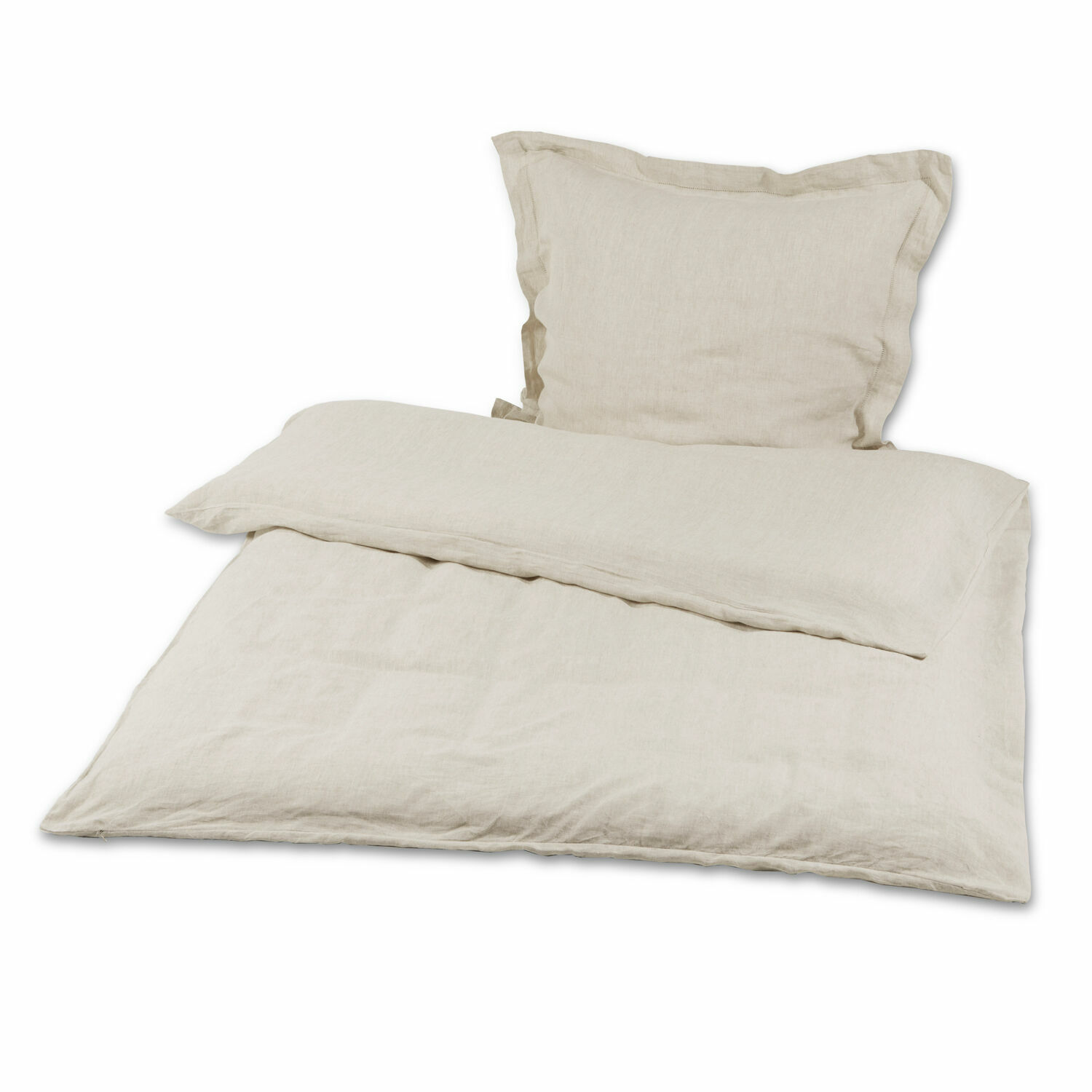 Bettwäsche Kilanema Beige Leinenbettwäsche mit Kissenbezug, weich und natürlich, hochwertige Bettwäsche aus Leinen