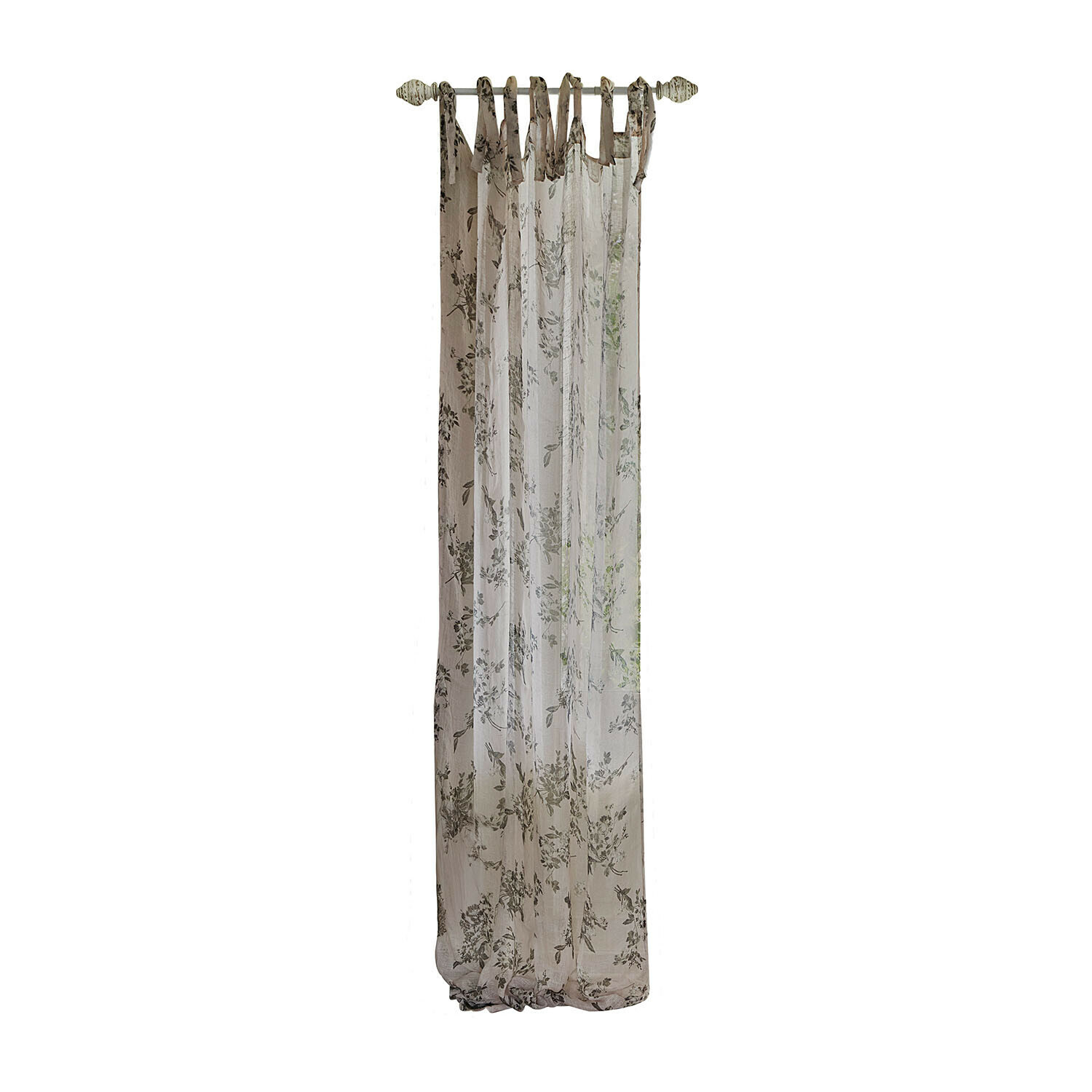 Gardine Chantrelle Transparenter Baumwollvorhang in Beige mit feinem Blumenmuster für elegante Fensterdekoration