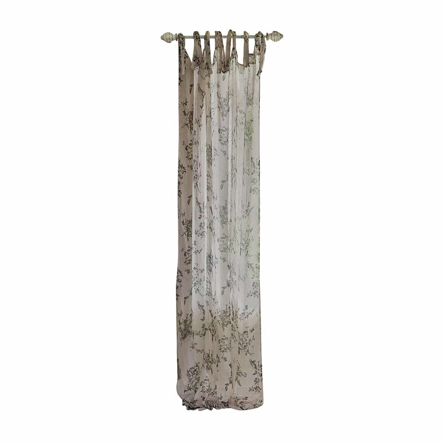 Gardine Chantrelle Transparenter Baumwollvorhang in Beige mit feinem Blumenmuster für elegante Fensterdekoration