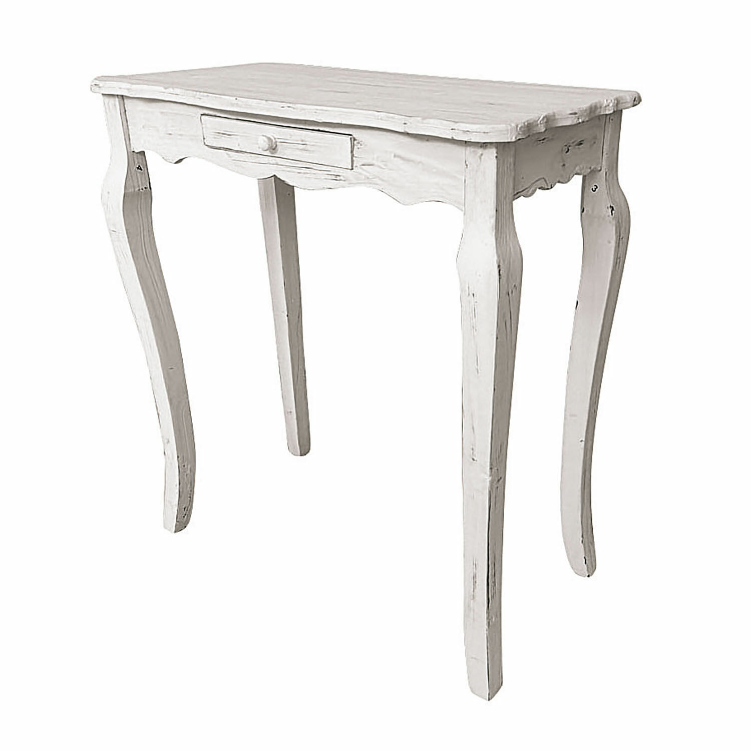 antikweiss Konsole Barbey aus Holz in Antikweiss, Vintage-Stil für Wohnzimmer oder Flur